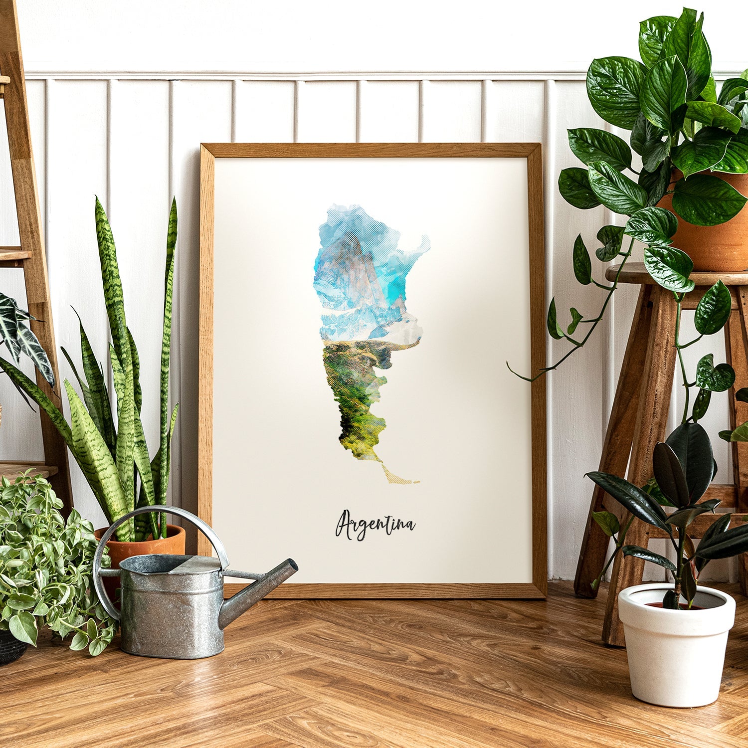 Argentina Watercolor Map