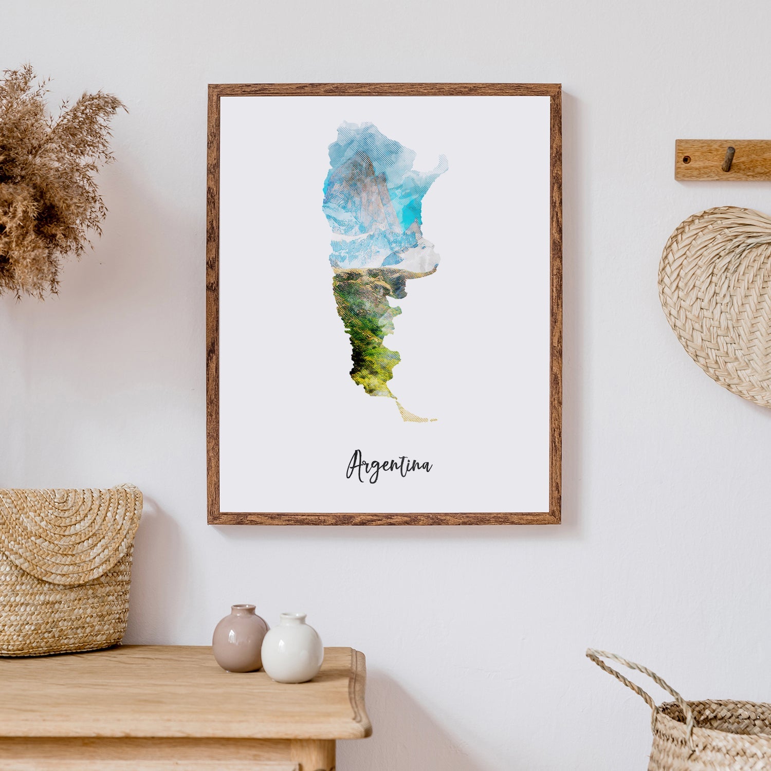 Argentina Watercolor Map