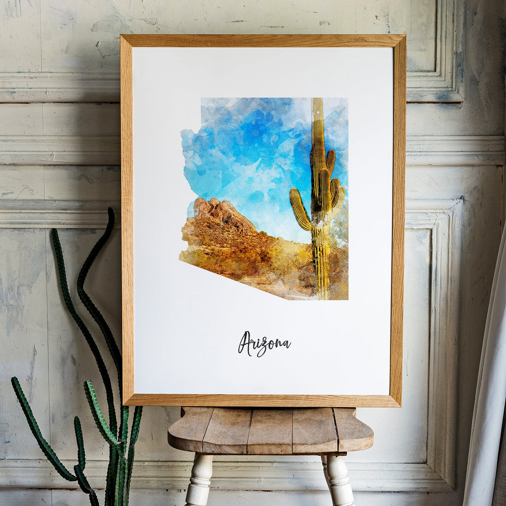 Arizona Watercolor Map