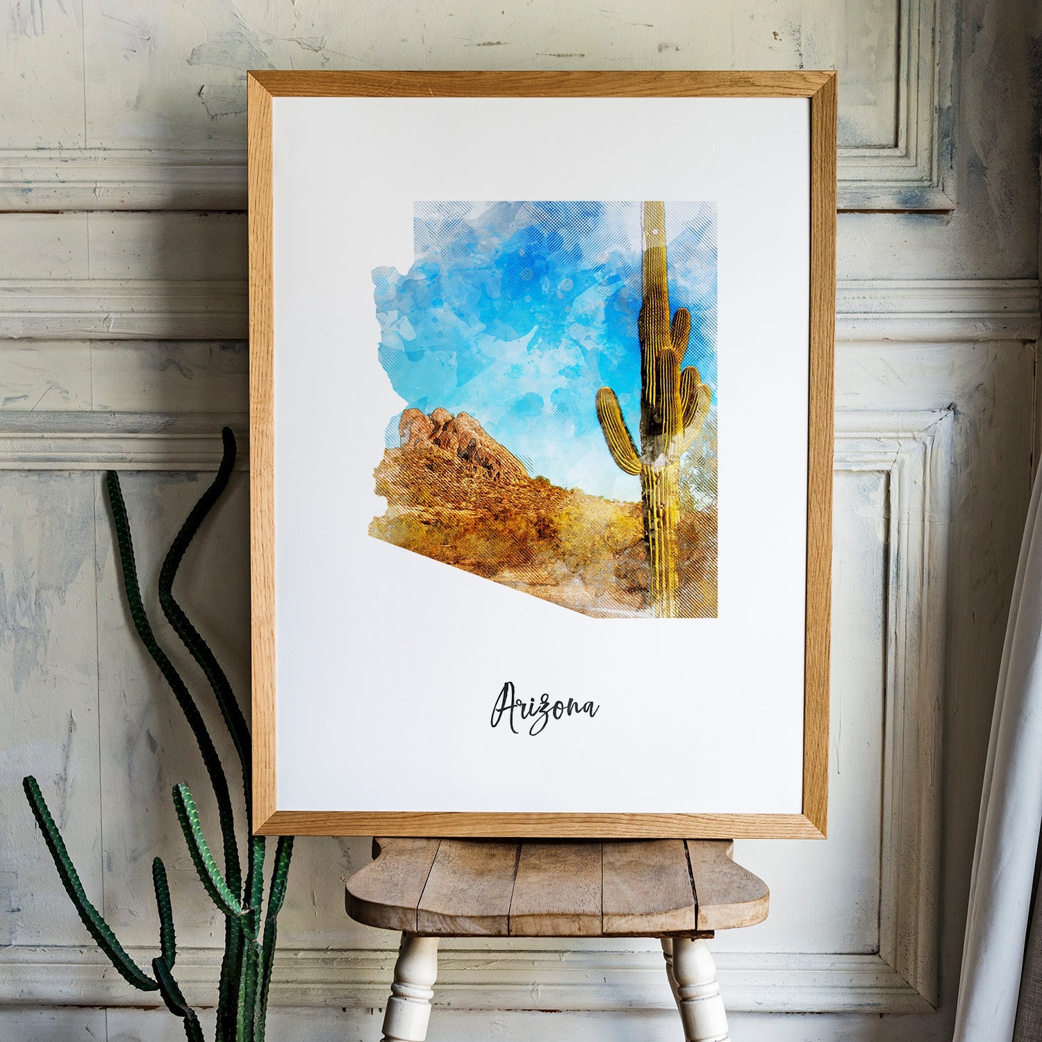 Arizona Watercolor Map