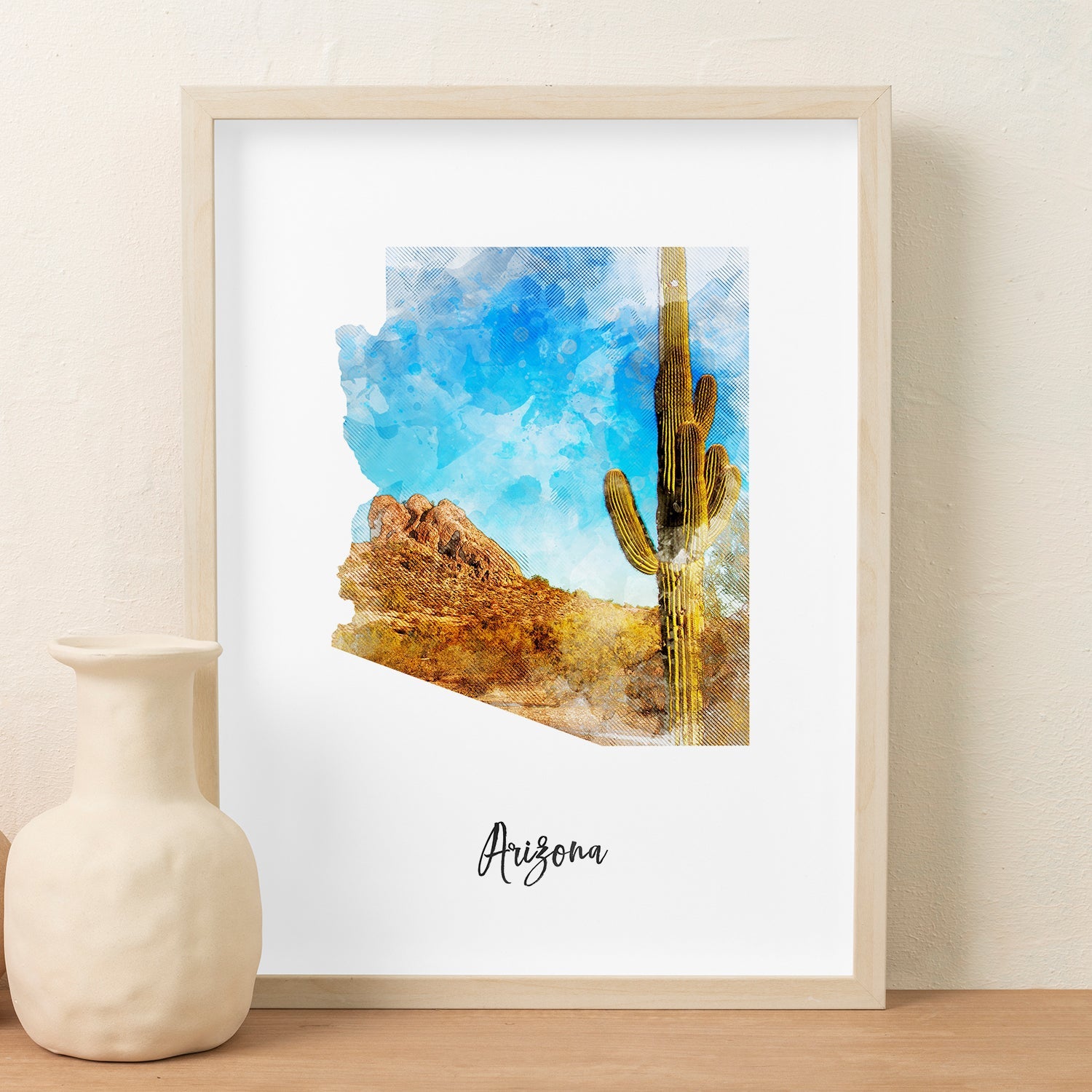 Arizona Watercolor Map