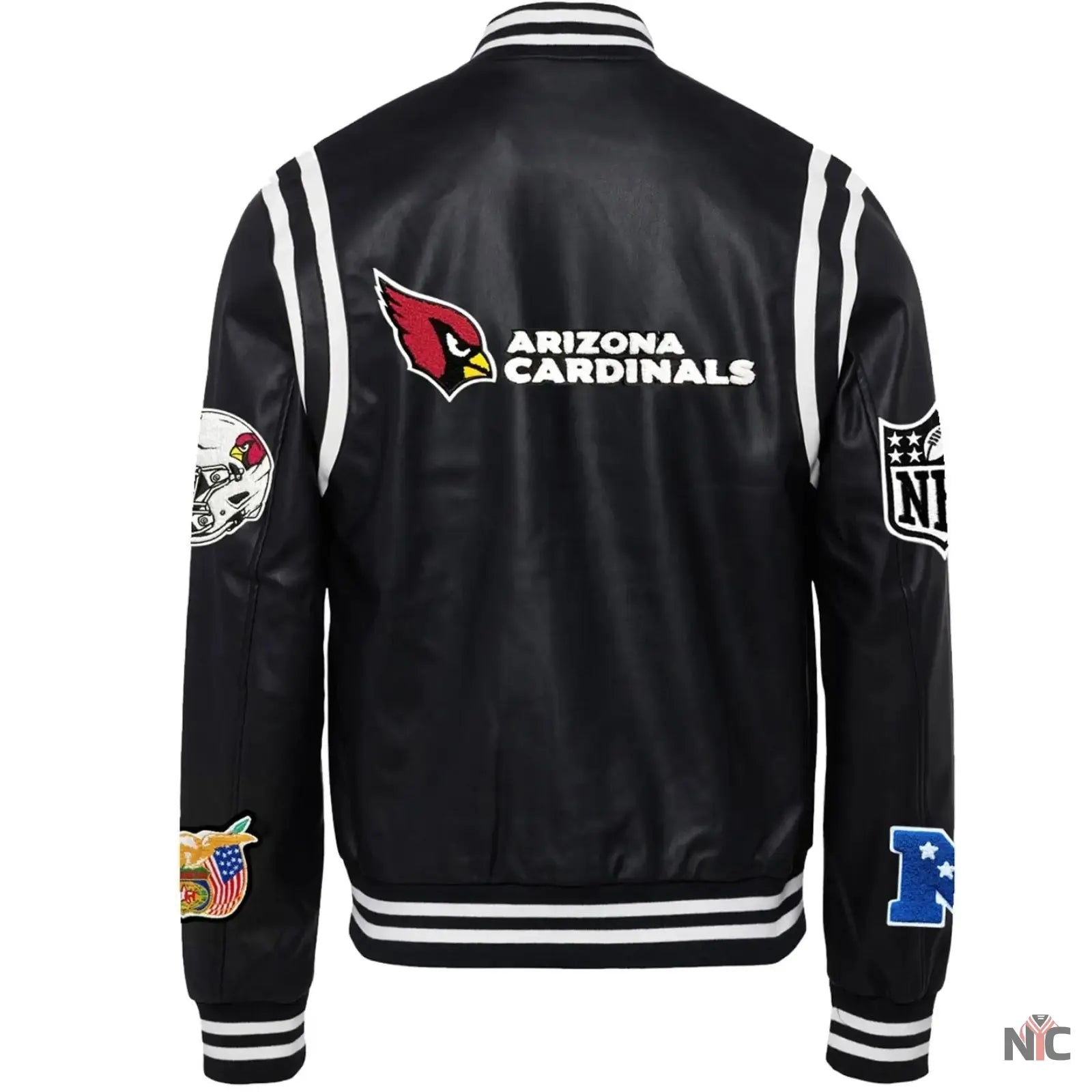 Arizona Cardinals Black Leather Varsity Jacket Clanton Jacket