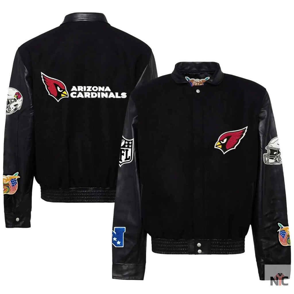 Arizona Cardinals Jeff Hamilton Wool and Leather Jacket Clanton Jacket