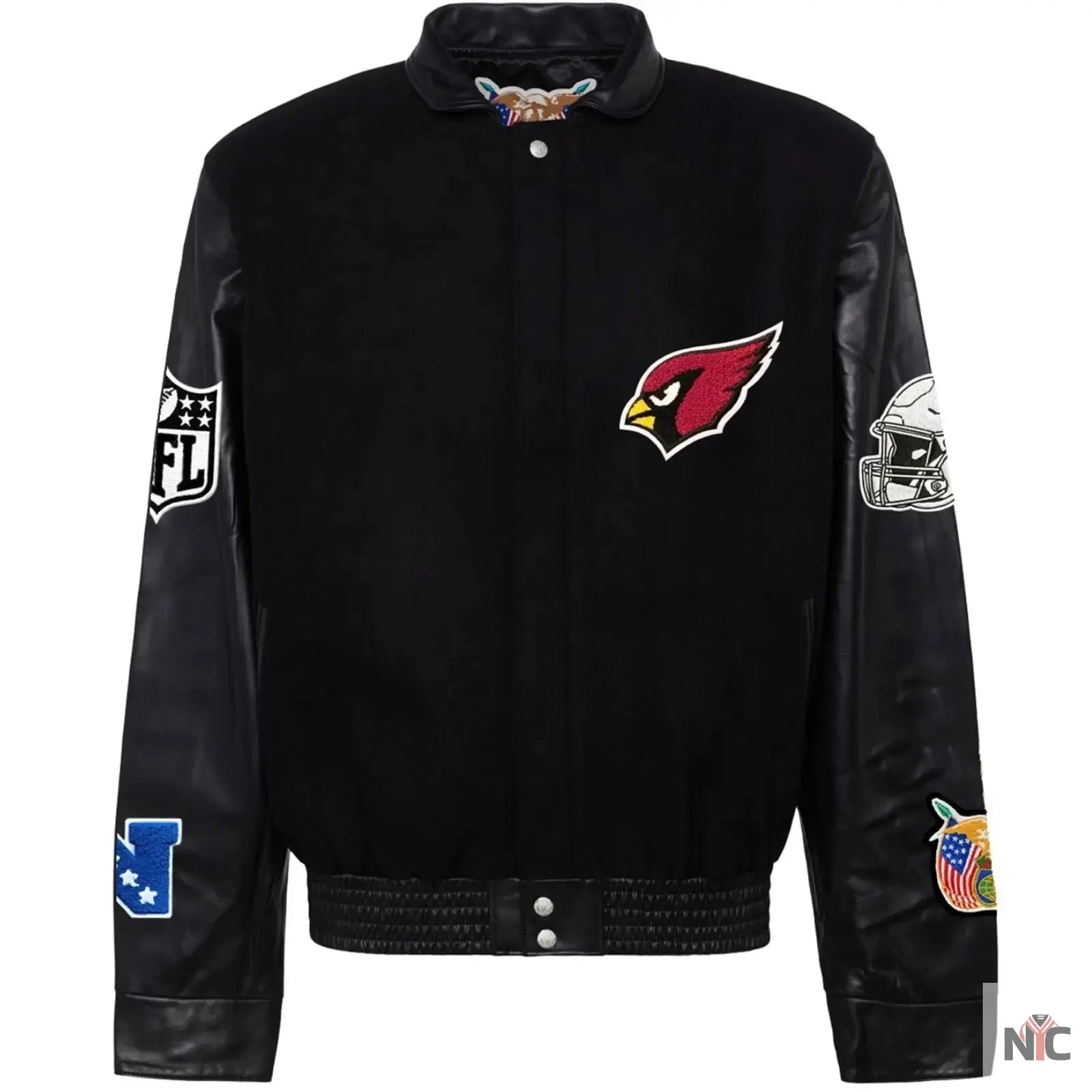Arizona Cardinals Jeff Hamilton Wool and Leather Jacket Clanton Jacket