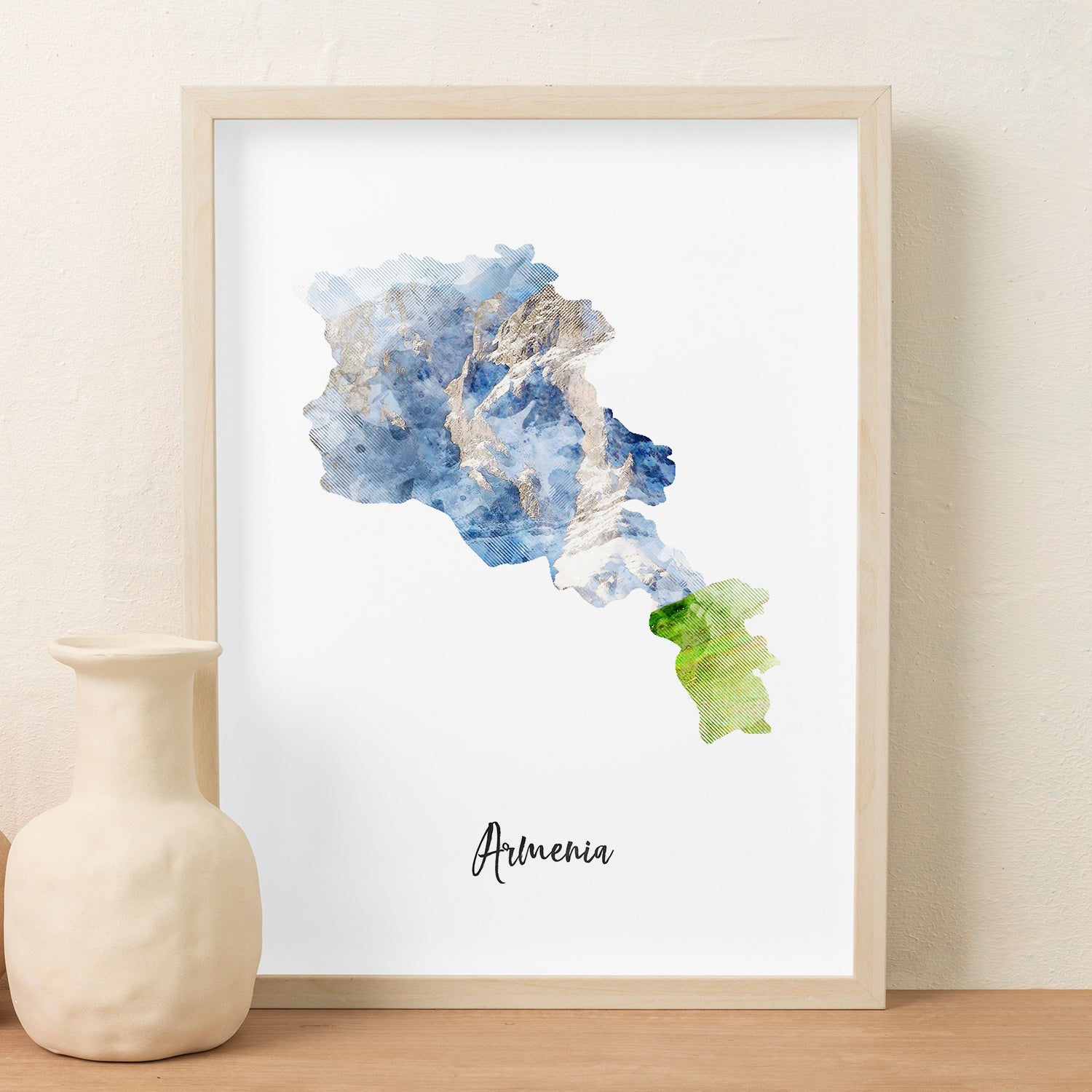 Armenia Watercolor Map