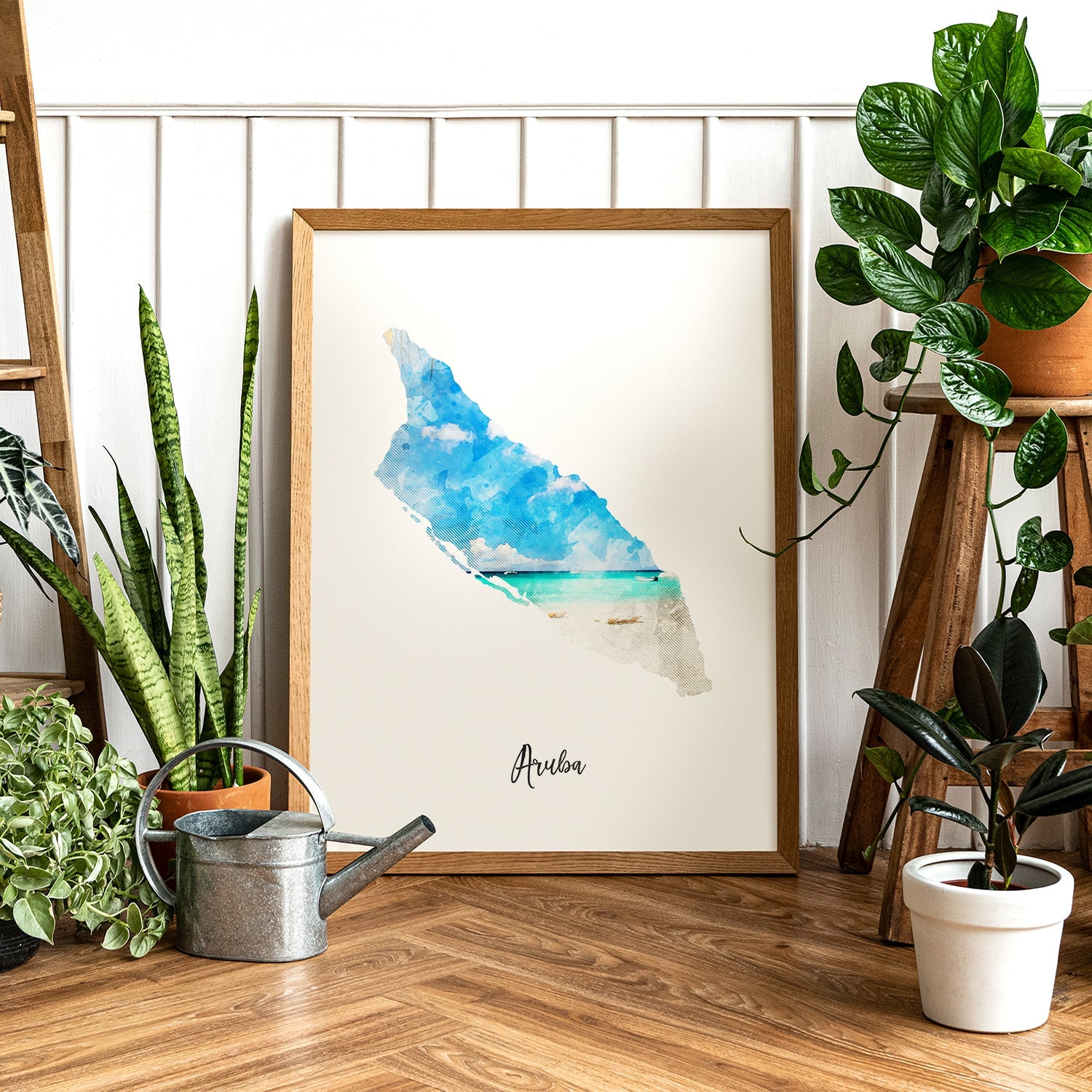 Aruba Watercolor Map