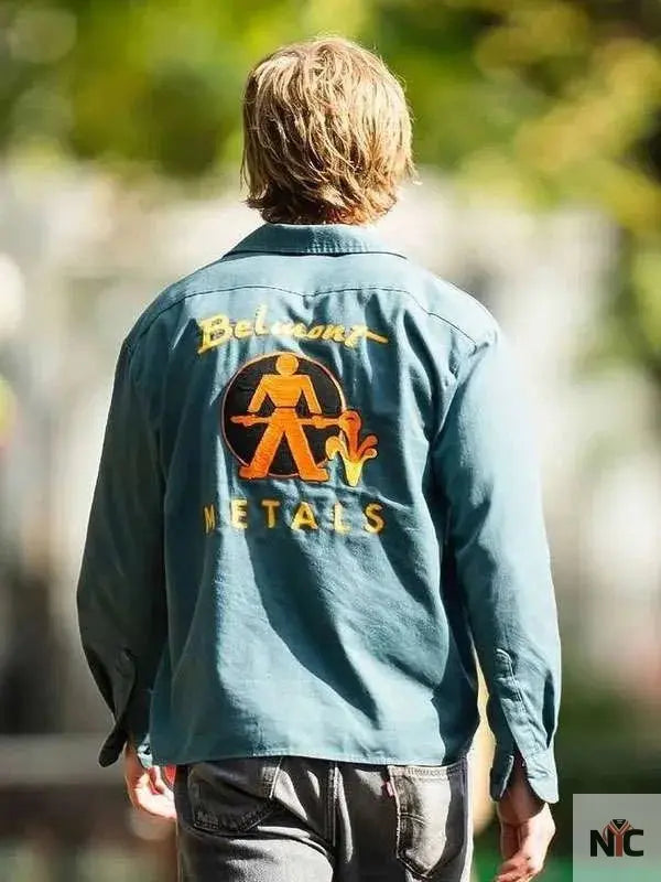 Austin Butler Caught Stealing Blue Shirt Clanton Jacket
