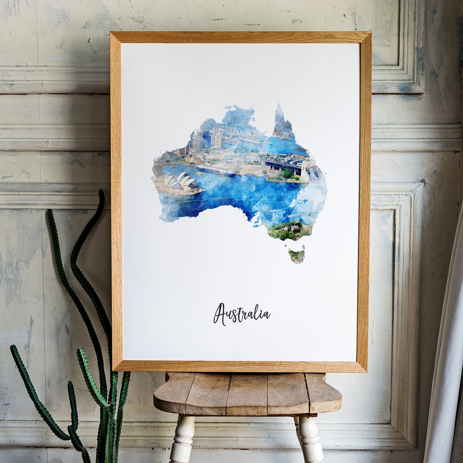 Australia Watercolor Map