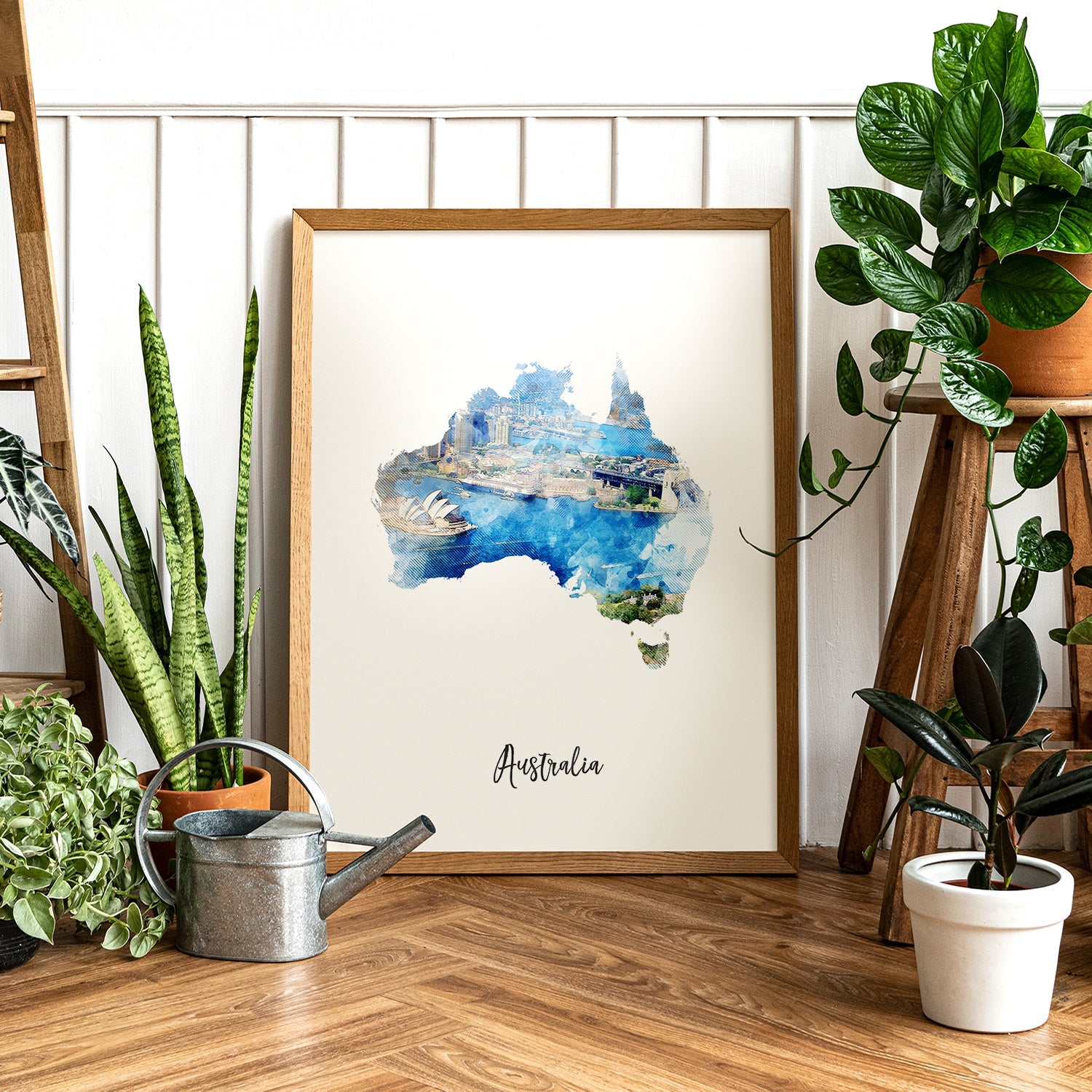 Australia Watercolor Map