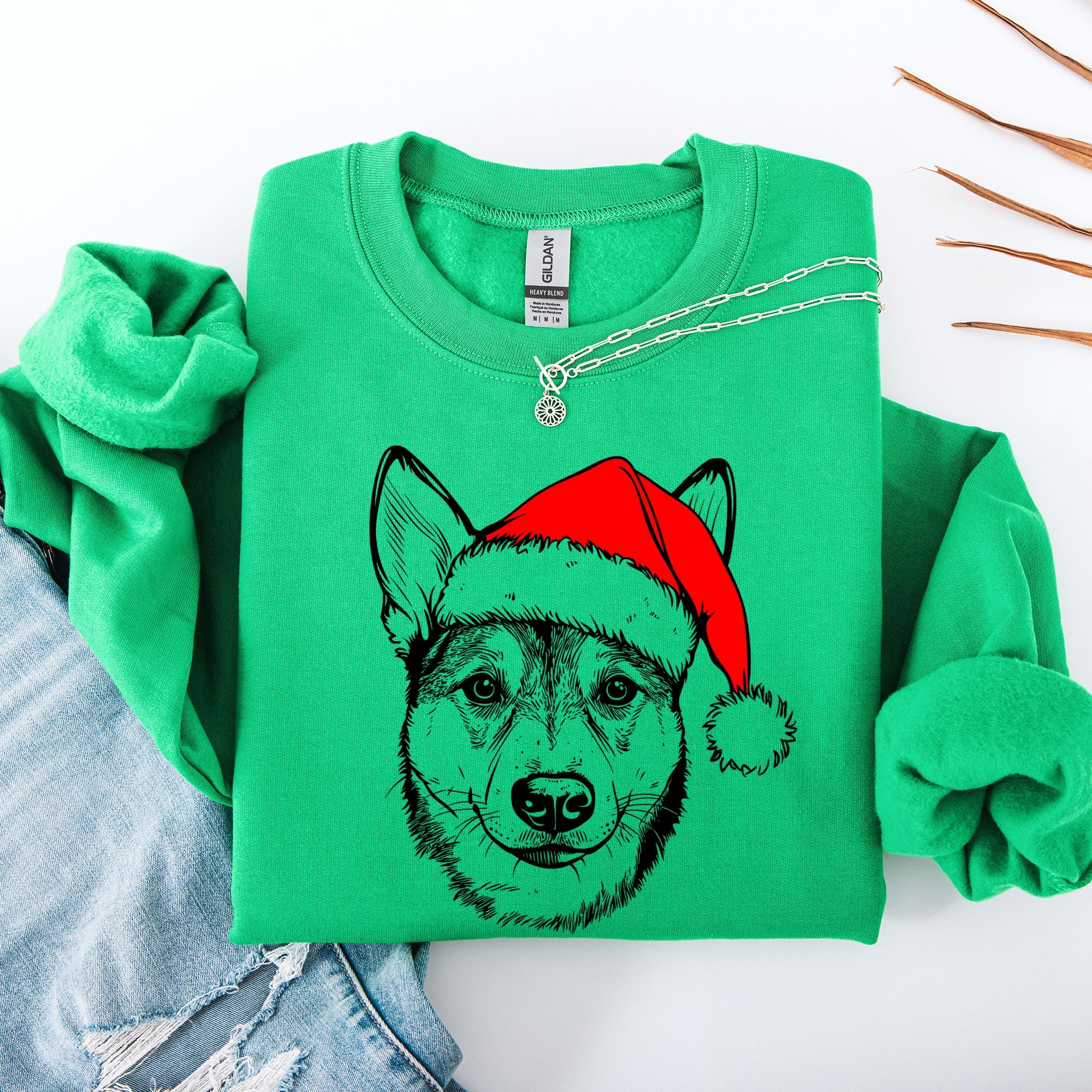 Australian Cattle Dog, Blue Heeler, Santa, Dog, Christmas, Dog Lover, Pet Sweatshirt