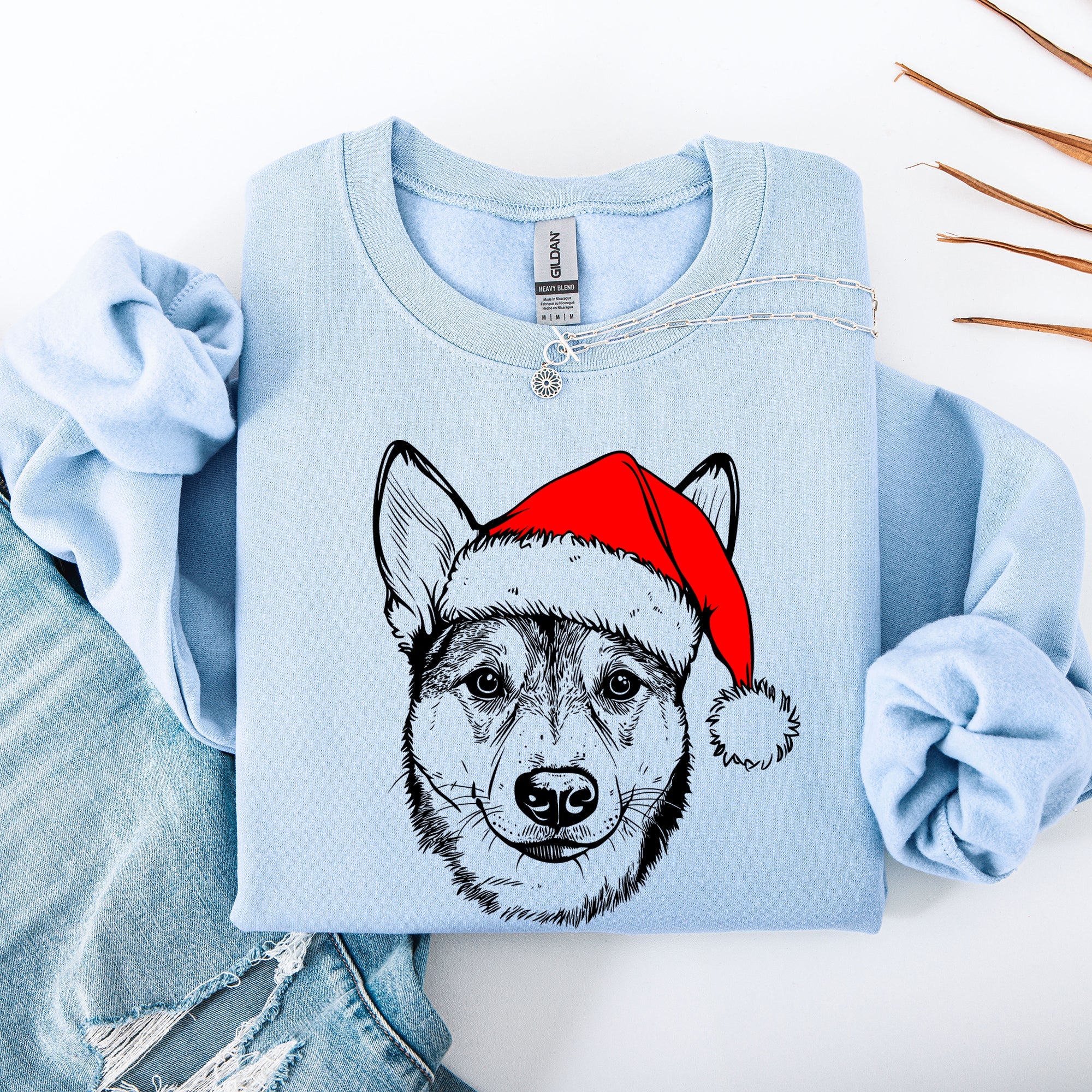 Australian Cattle Dog, Blue Heeler, Santa, Dog, Christmas, Dog Lover, Pet Sweatshirt