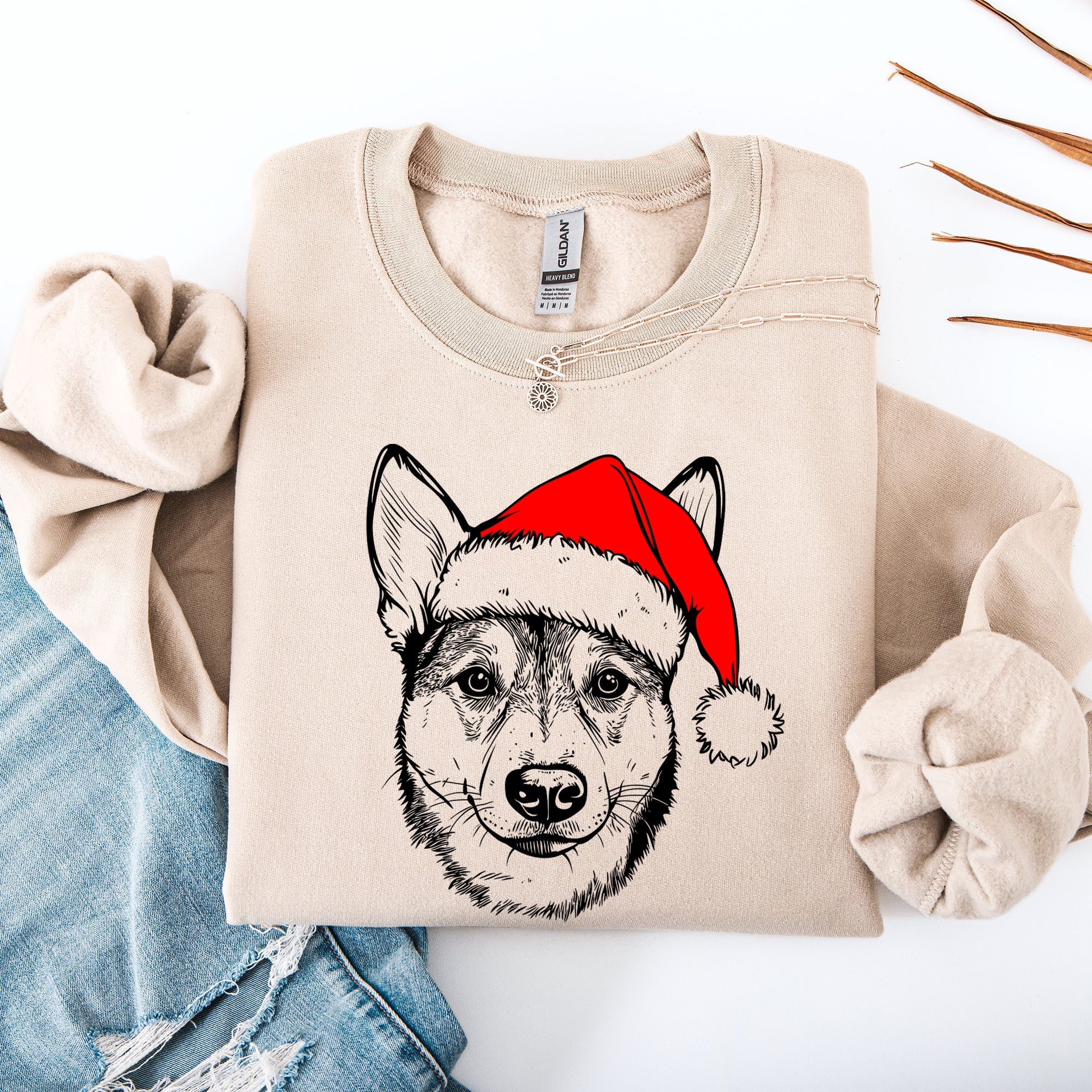 Australian Cattle Dog, Blue Heeler, Santa, Dog, Christmas, Dog Lover, Pet Sweatshirt