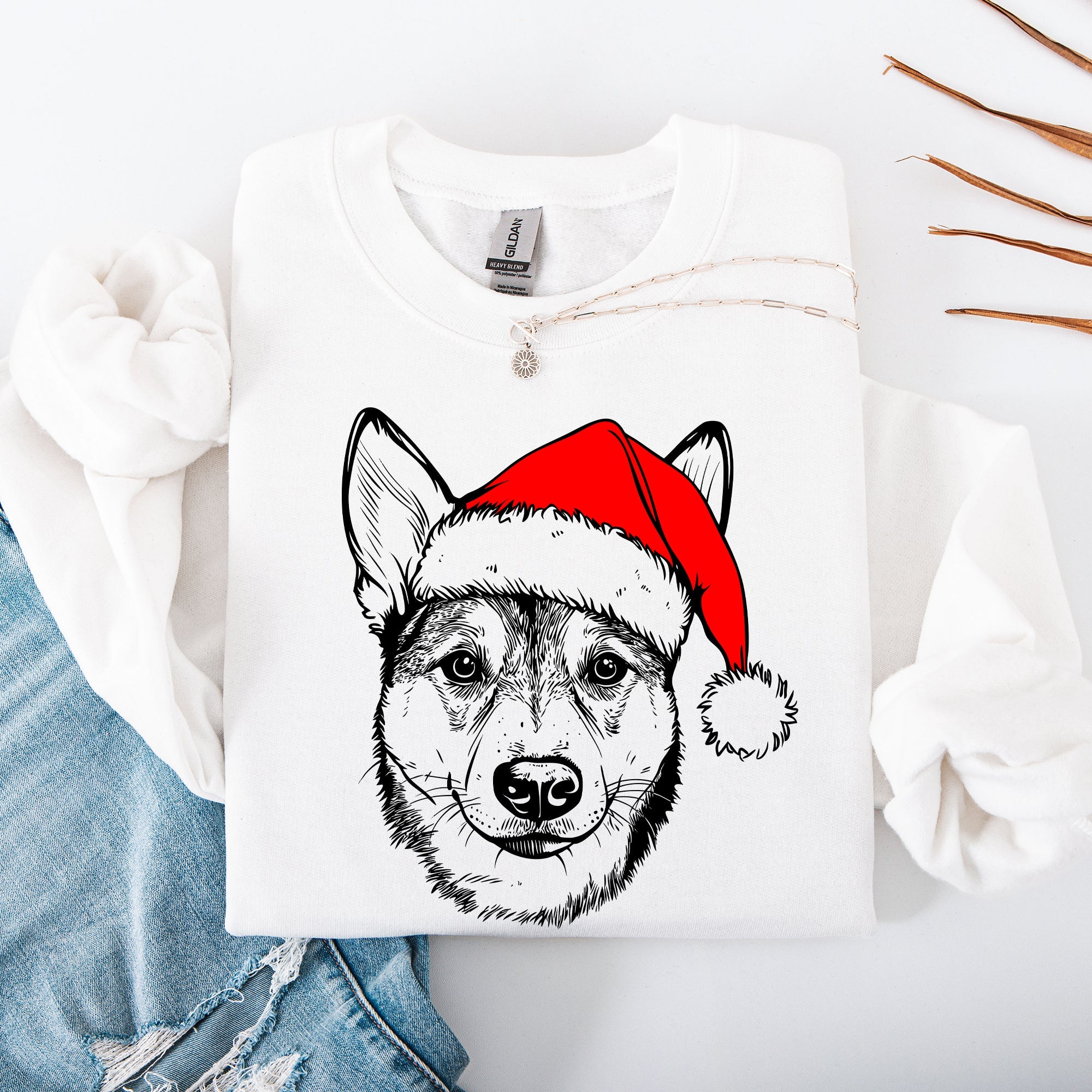 Australian Cattle Dog, Blue Heeler, Santa, Dog, Christmas, Dog Lover, Pet Sweatshirt