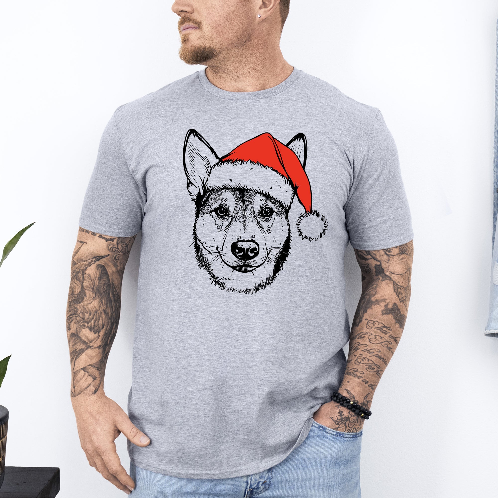 Australian Cattle Dog, Blue Heeler, Santa, Dog, Christmas, Dog Lover, Pet T-Shirt Comfort Colors T-Shirt