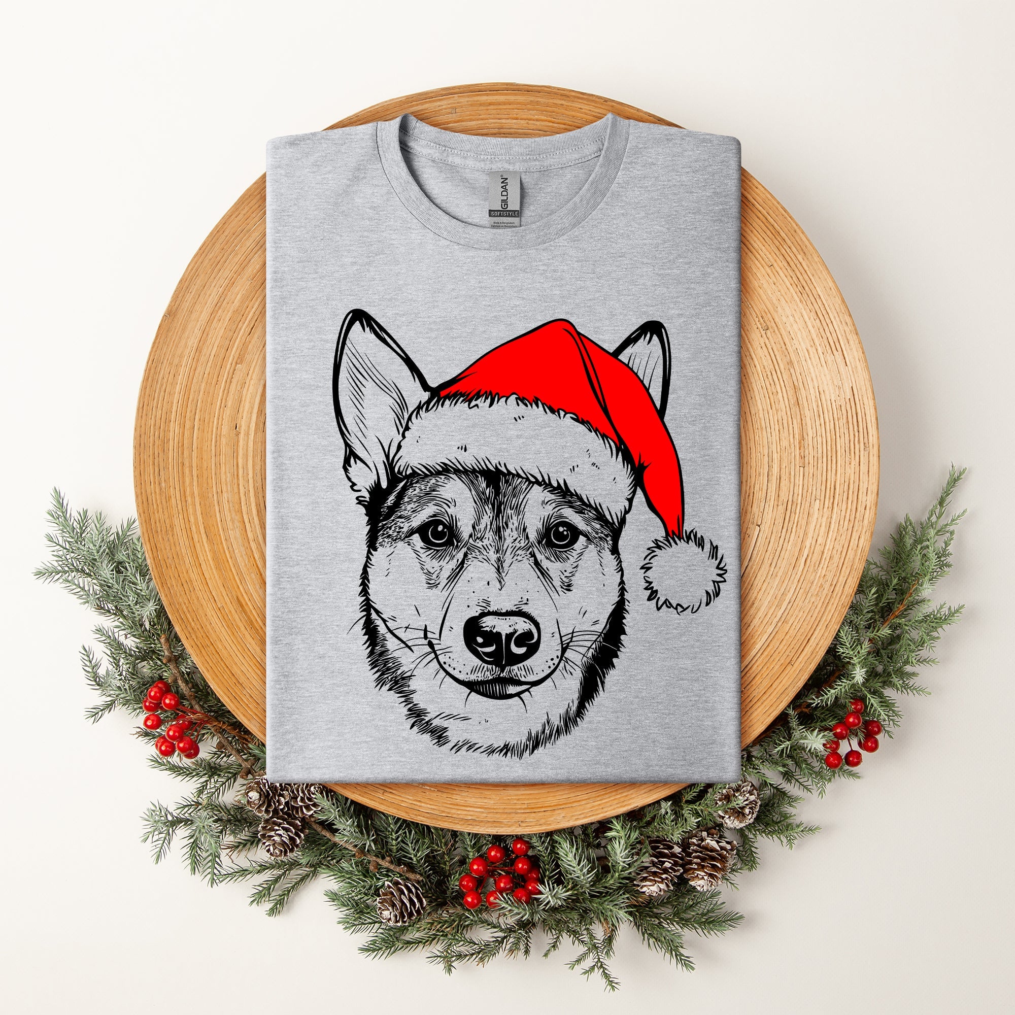 Australian Cattle Dog, Blue Heeler, Santa, Dog, Christmas, Dog Lover, Pet T-Shirt Comfort Colors T-Shirt