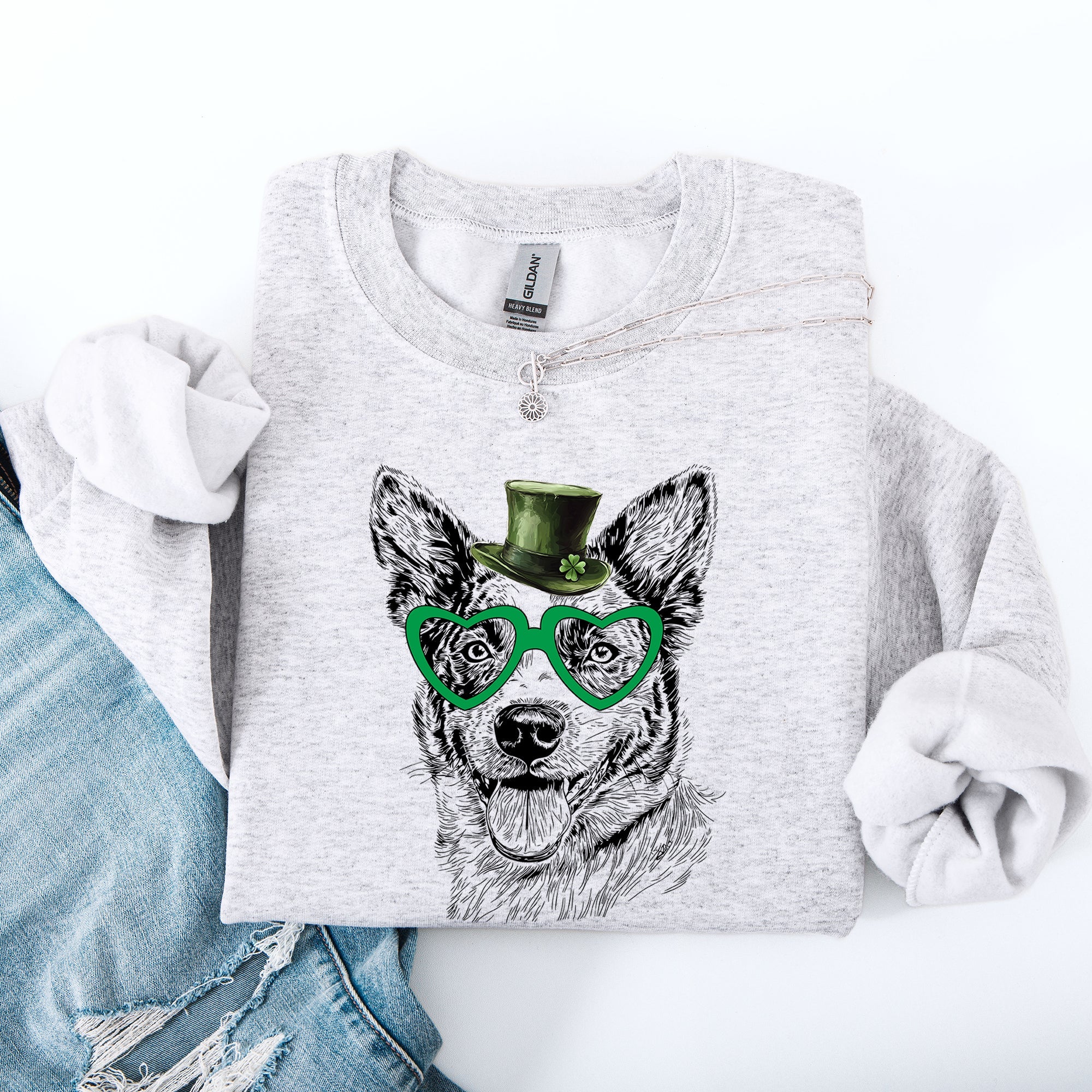 Australian Cattle, Blue Heeler, Adorable Dog, St Patrick's Day, Lucky, Irish Sweatshirt