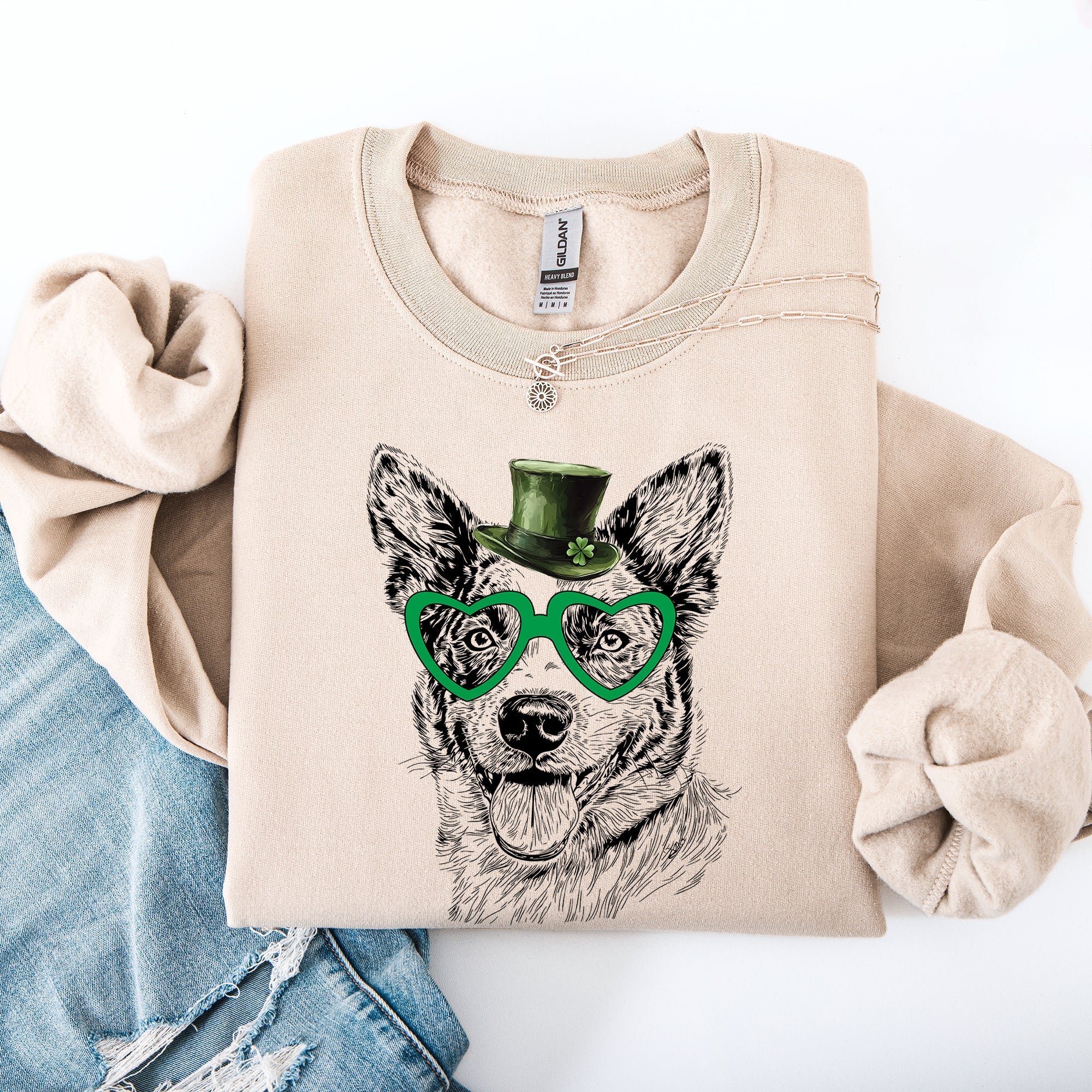 Australian Cattle, Blue Heeler, Adorable Dog, St Patrick's Day, Lucky, Irish Sweatshirt