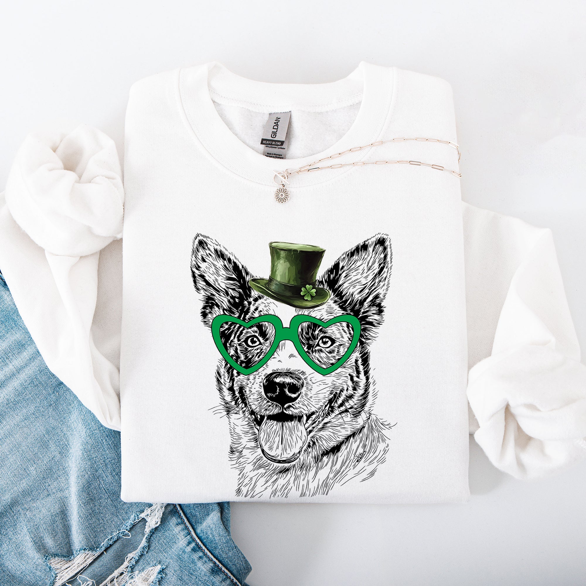 Australian Cattle, Blue Heeler, Adorable Dog, St Patrick's Day, Lucky, Irish Sweatshirt