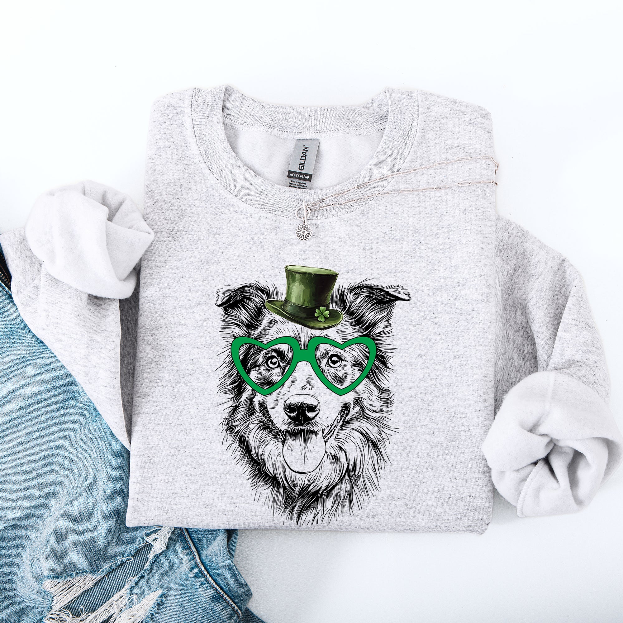 Australian Shepherd, Adorable Dog, St Patrick's Day, Lucky, Irish Sweatshirt