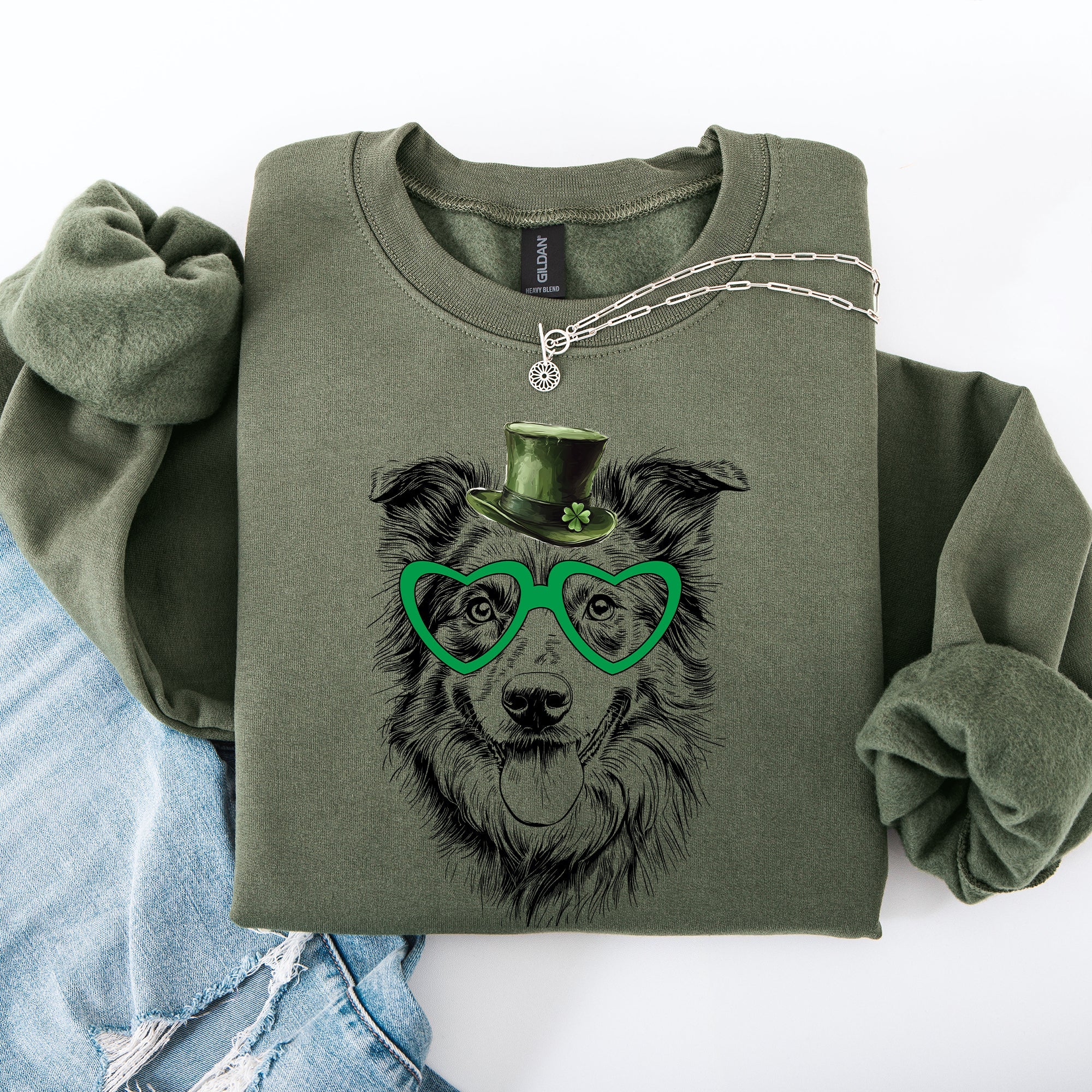 Australian Shepherd, Adorable Dog, St Patrick's Day, Lucky, Irish Sweatshirt