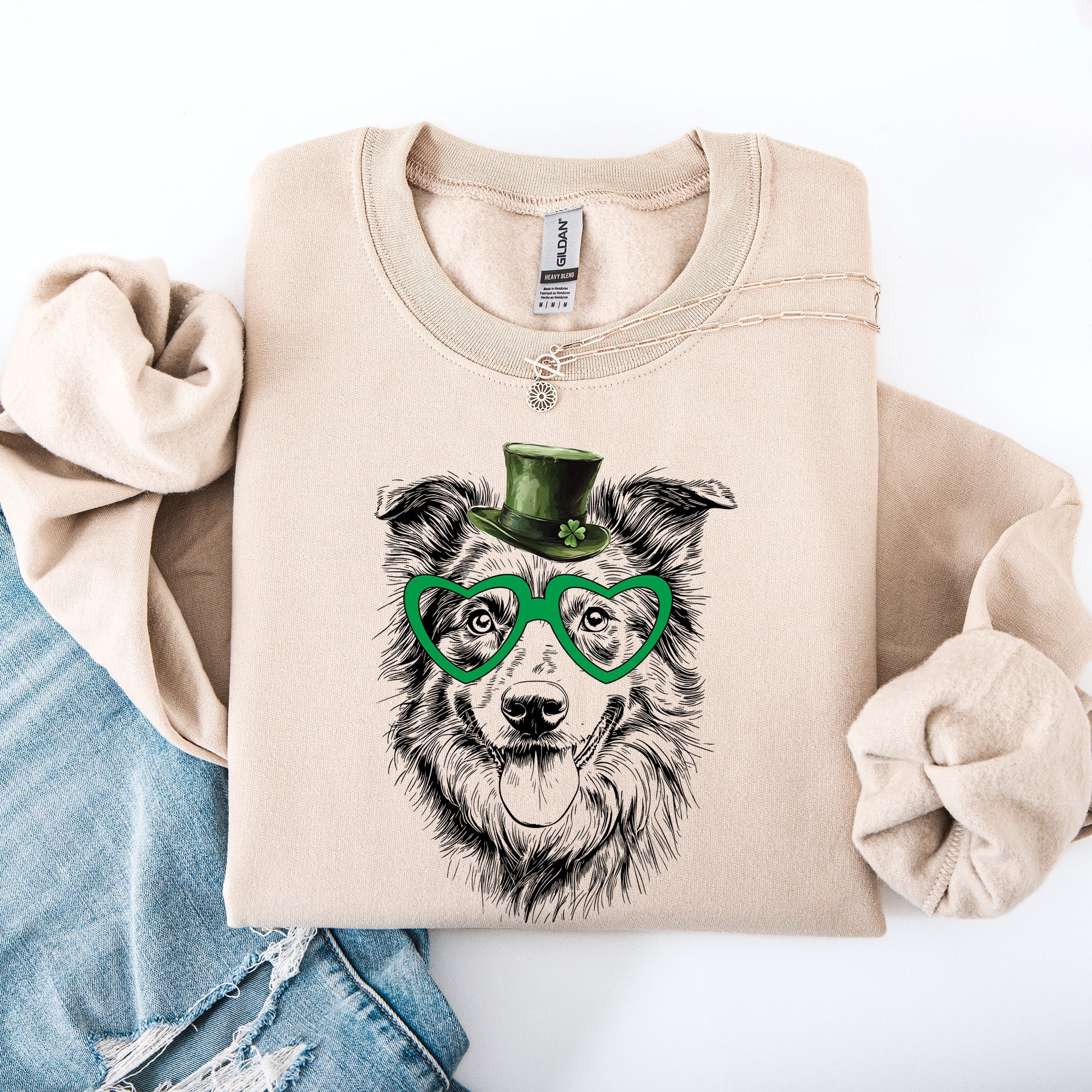 Australian Shepherd, Adorable Dog, St Patrick's Day, Lucky, Irish Sweatshirt