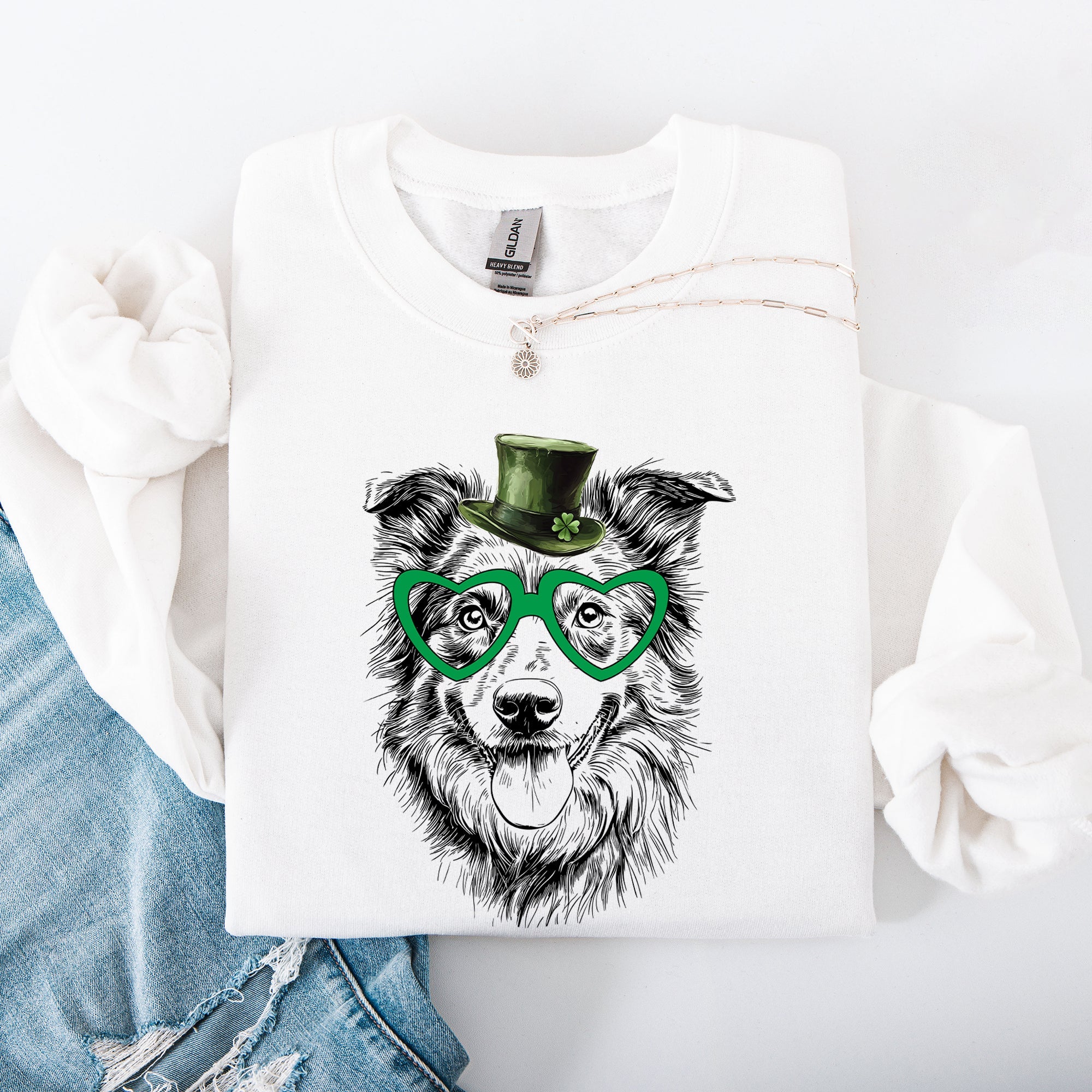 Australian Shepherd, Adorable Dog, St Patrick's Day, Lucky, Irish Sweatshirt