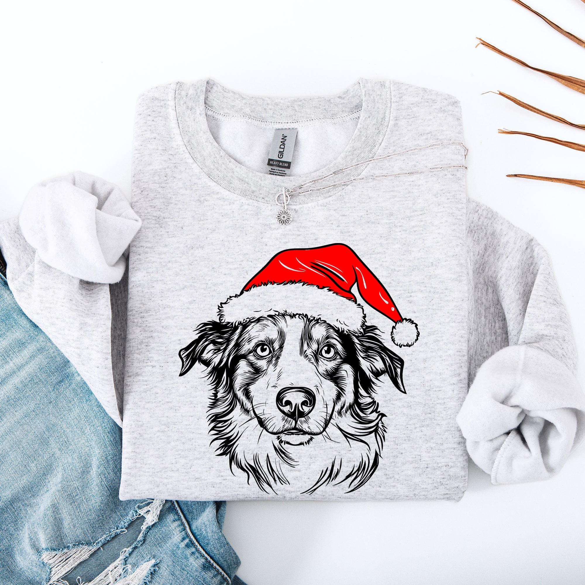 Australian Shepherd, Santa, Dog, Christmas, Dog Lover, Pet Sweatshirt