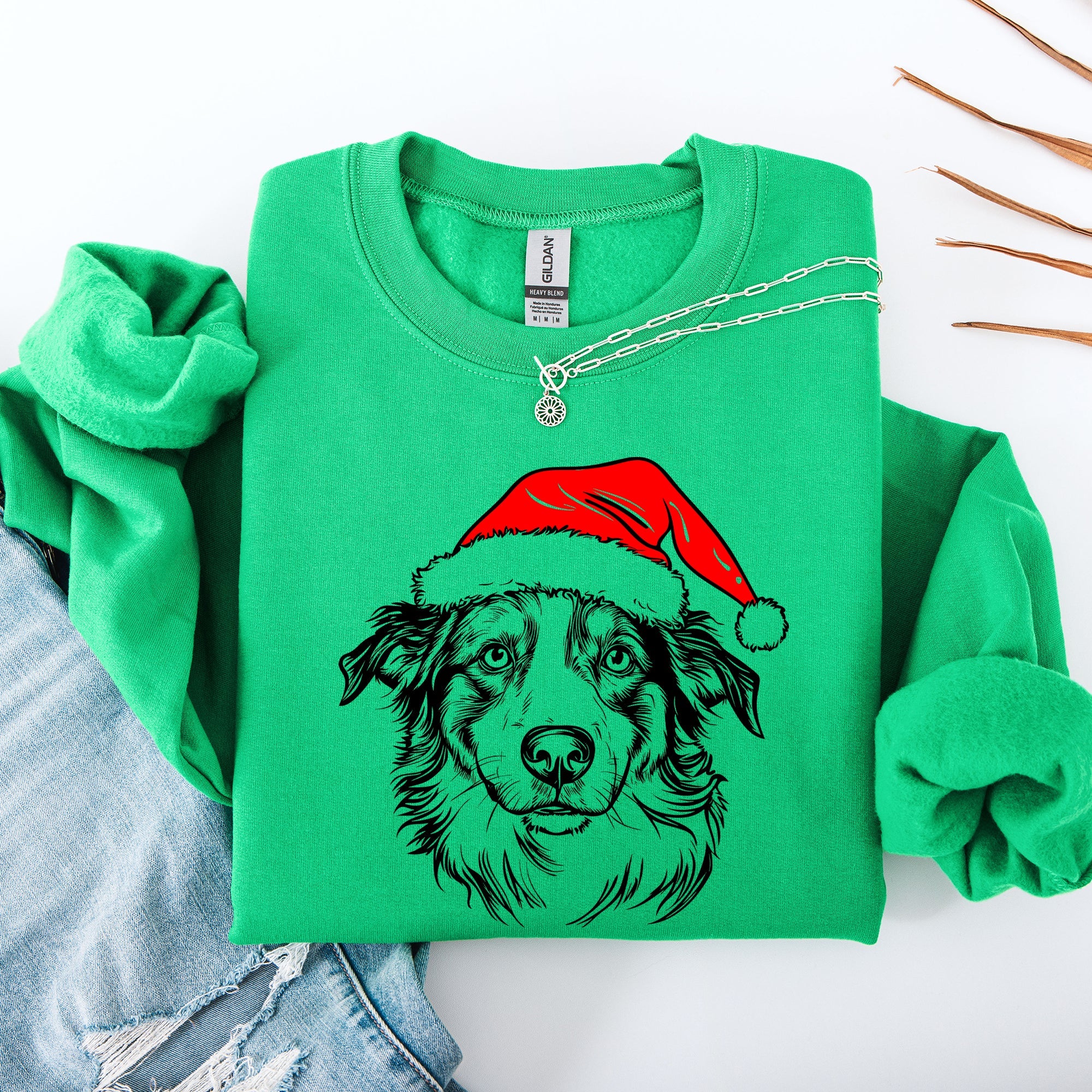 Australian Shepherd, Santa, Dog, Christmas, Dog Lover, Pet Sweatshirt