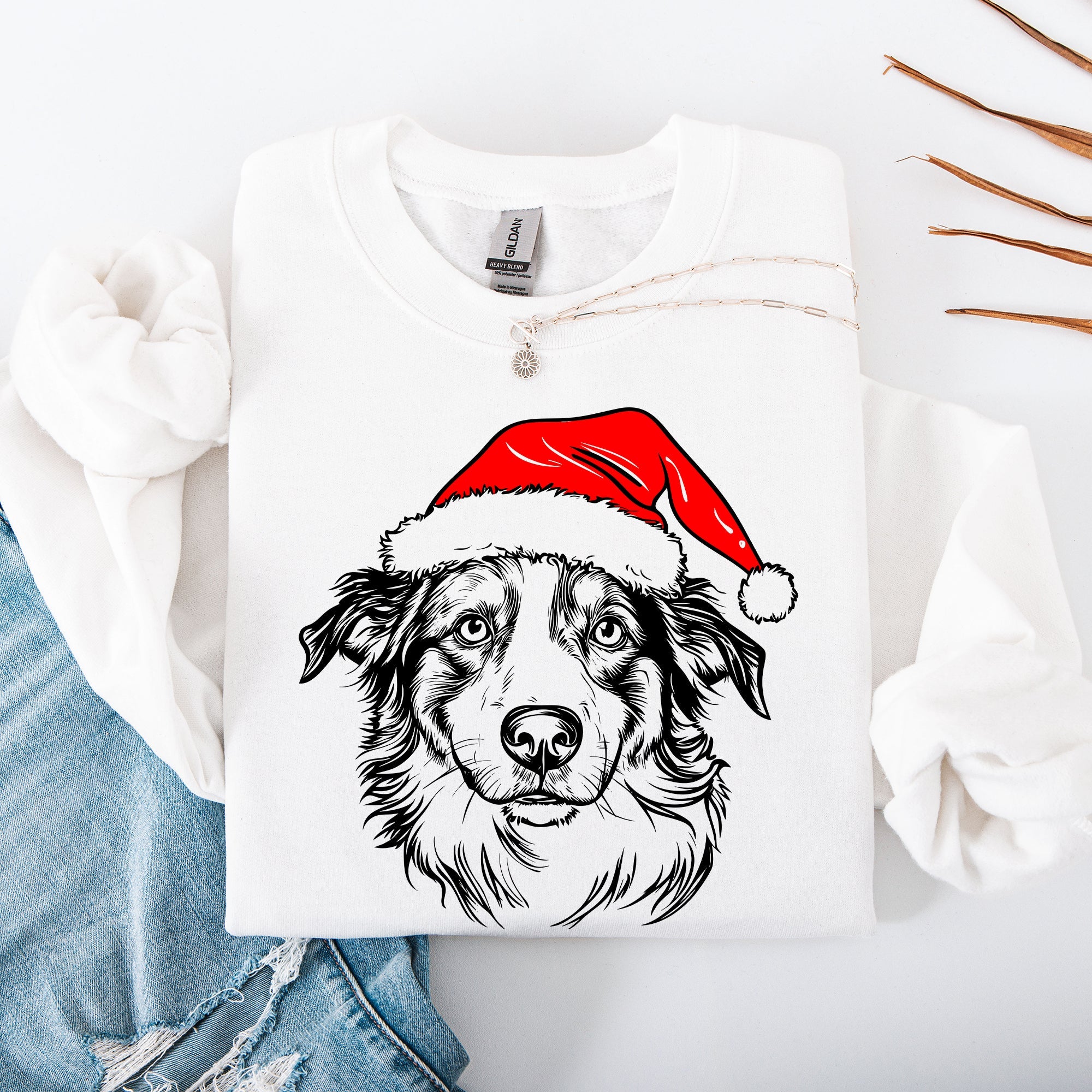 Australian Shepherd, Santa, Dog, Christmas, Dog Lover, Pet Sweatshirt