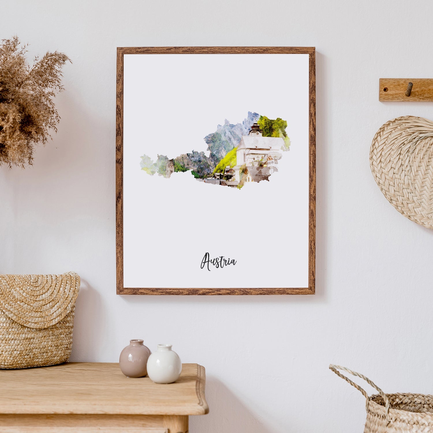 Austria Watercolor Map