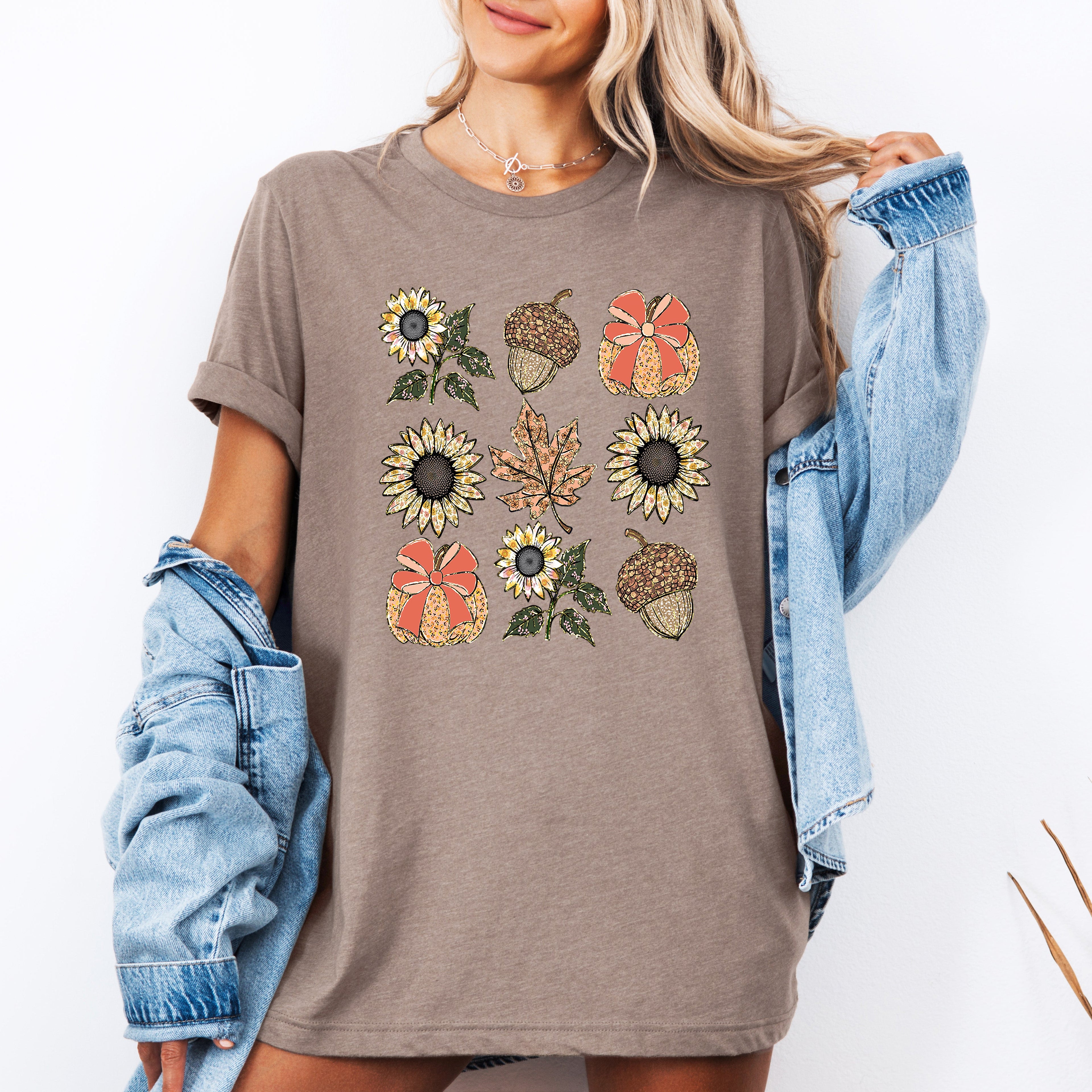 Autumn Floral, Sunflowers, Pumpkin, Fall, Tshirt