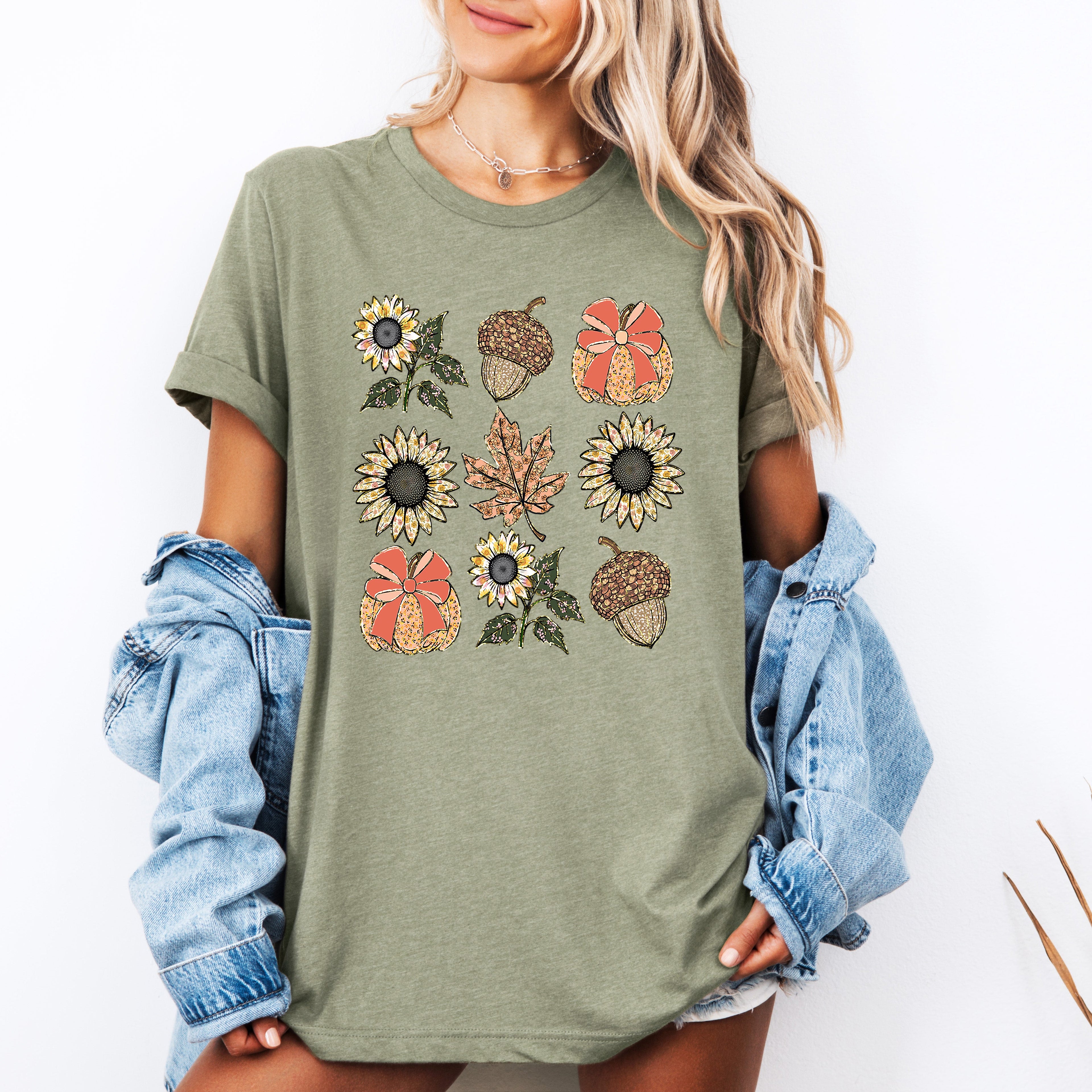 Autumn Floral, Sunflowers, Pumpkin, Fall, Tshirt