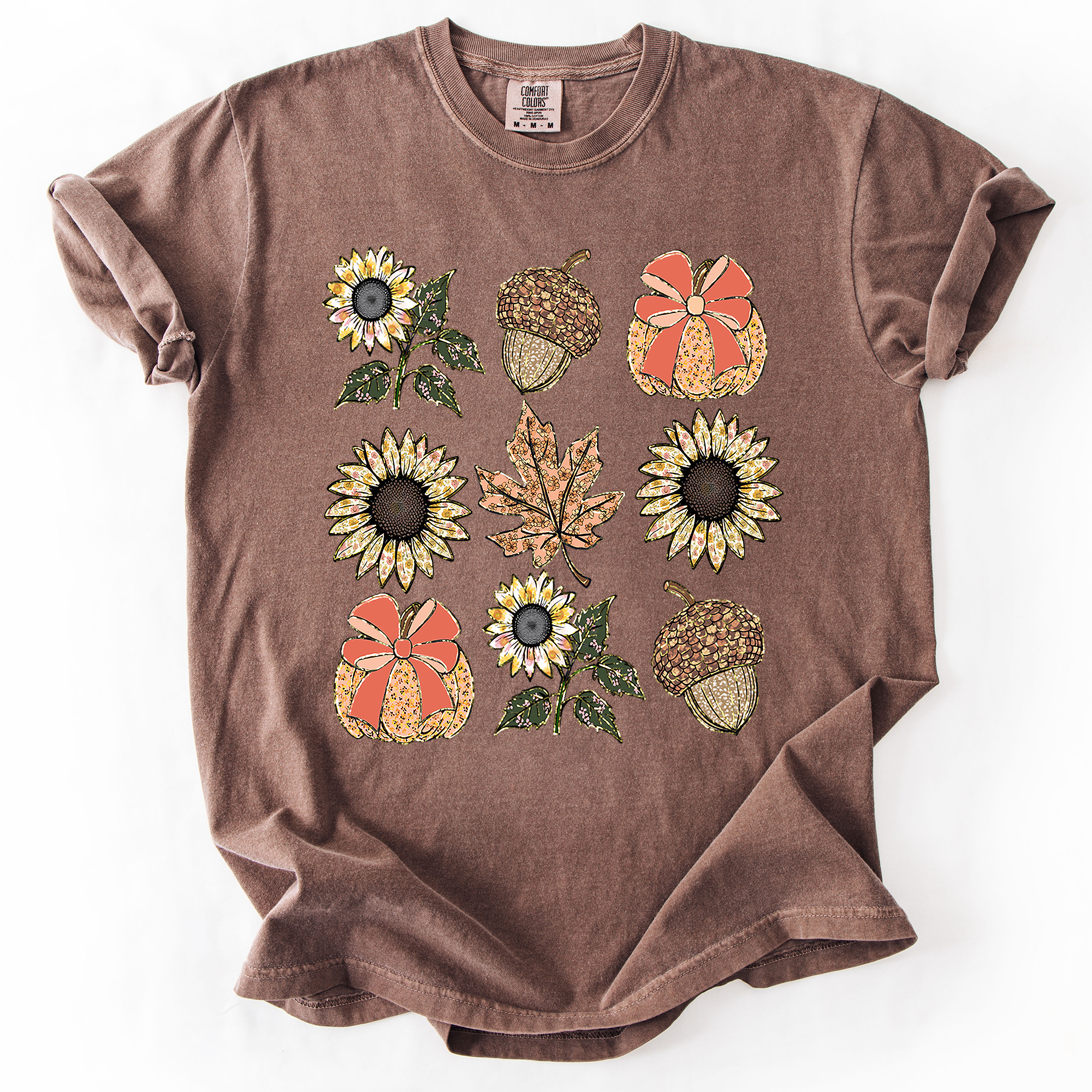 Autumn Floral, Sunflowers, Pumpkin, Fall, Comfort Colors T-Shirt