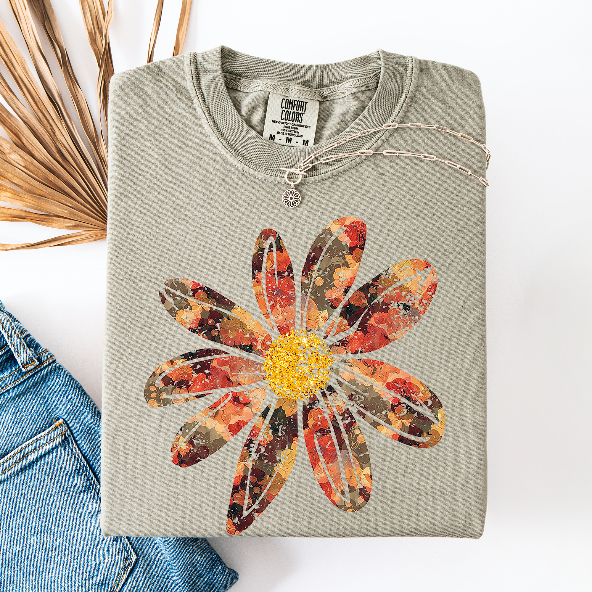 Autumn Flower, Beautiful Fall Floral, Comfort Colors T-Shirt