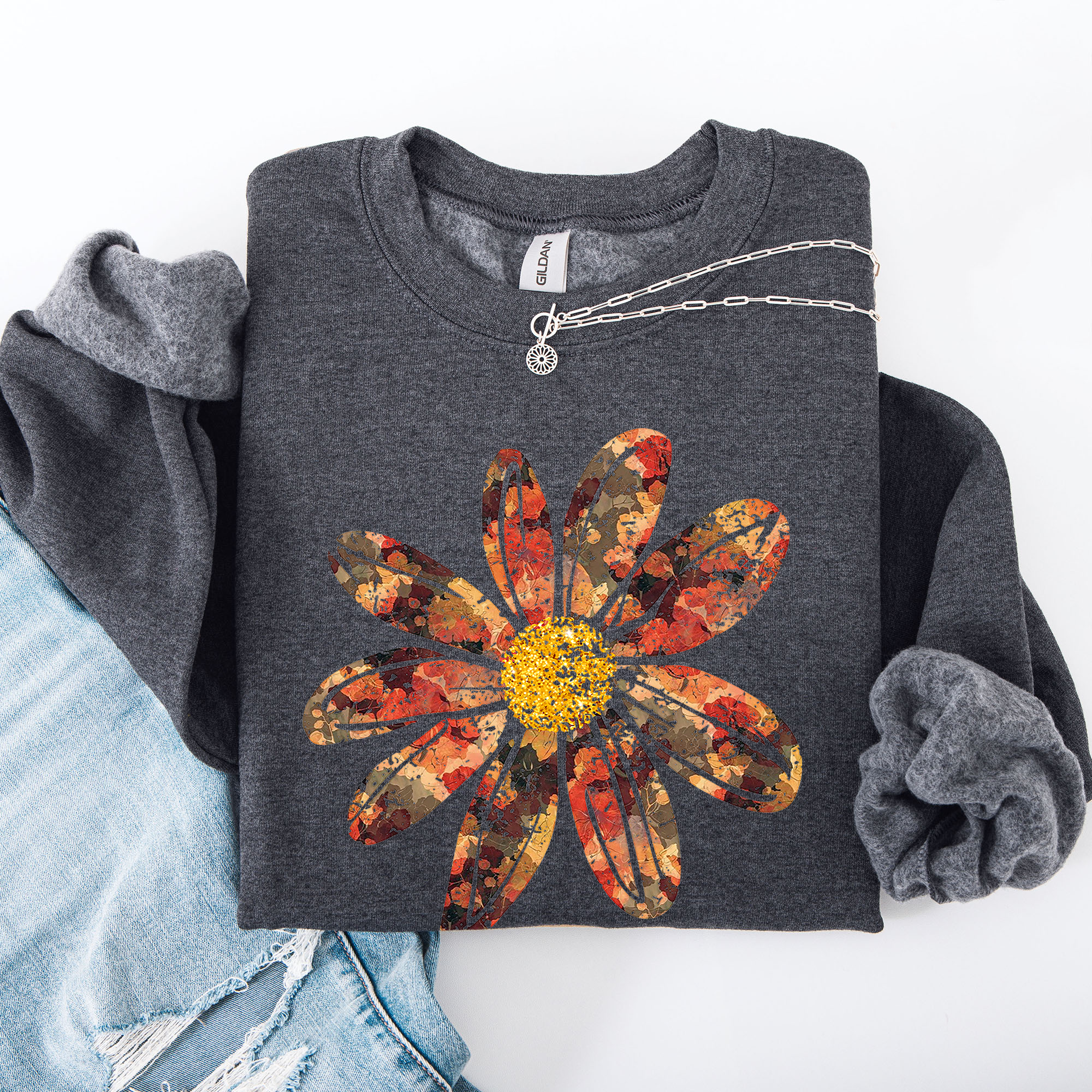 Autumn Flower, Beautiful Fall Floral Sweatshirt