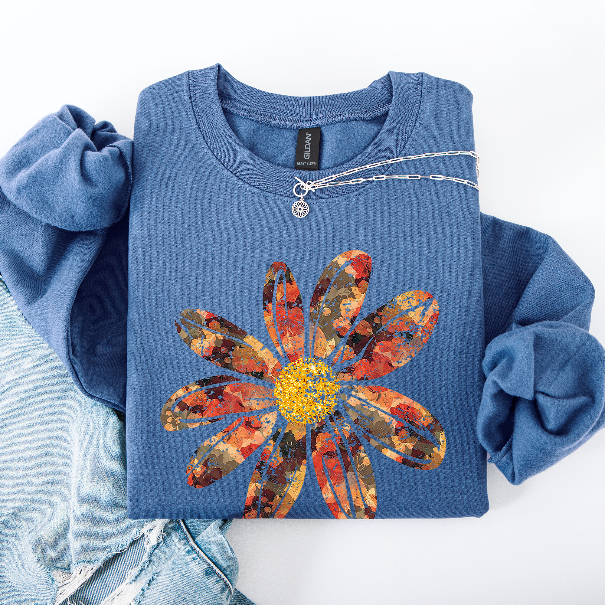 Autumn Flower, Beautiful Fall Floral Sweatshirt