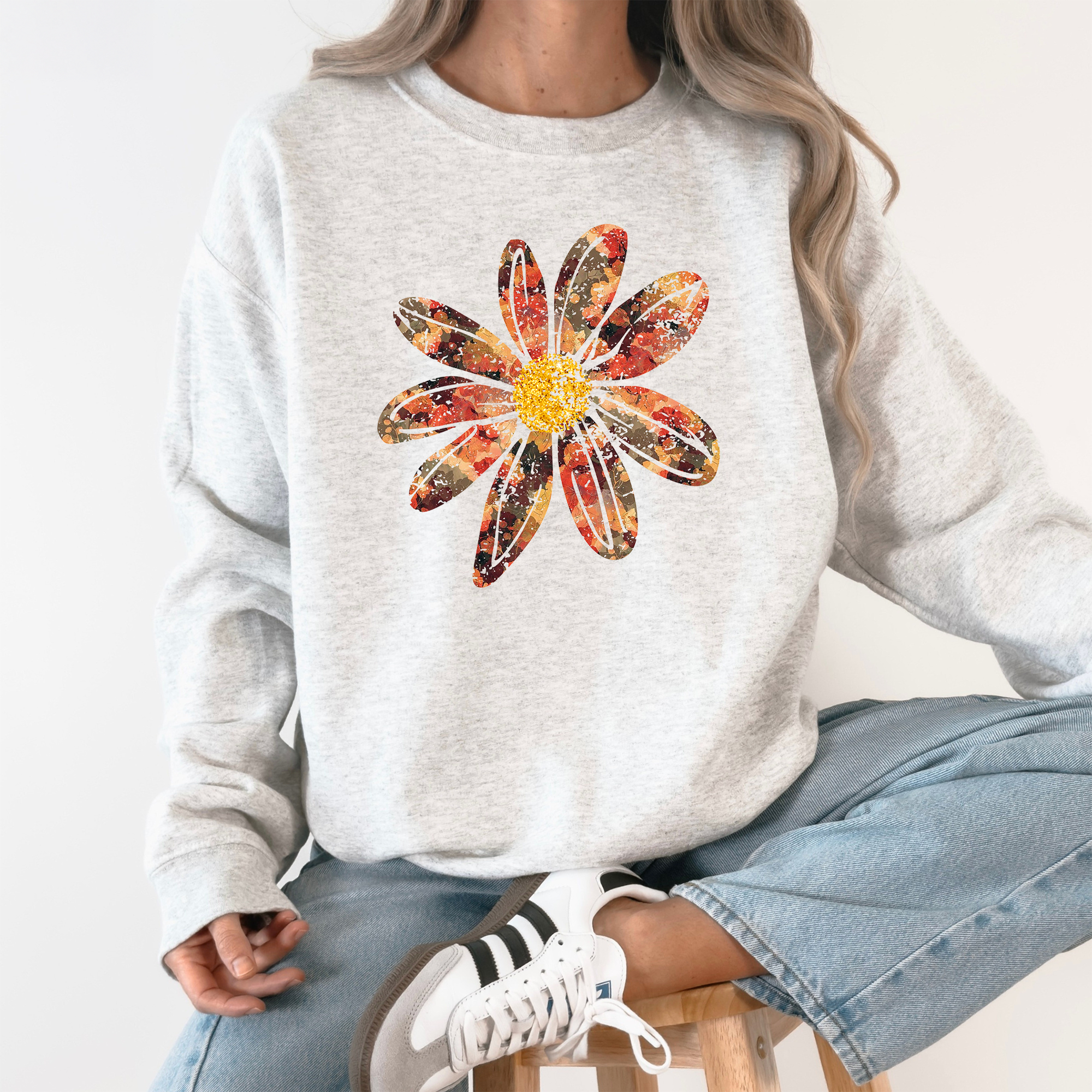 Autumn Flower, Beautiful Fall Floral Sweatshirt