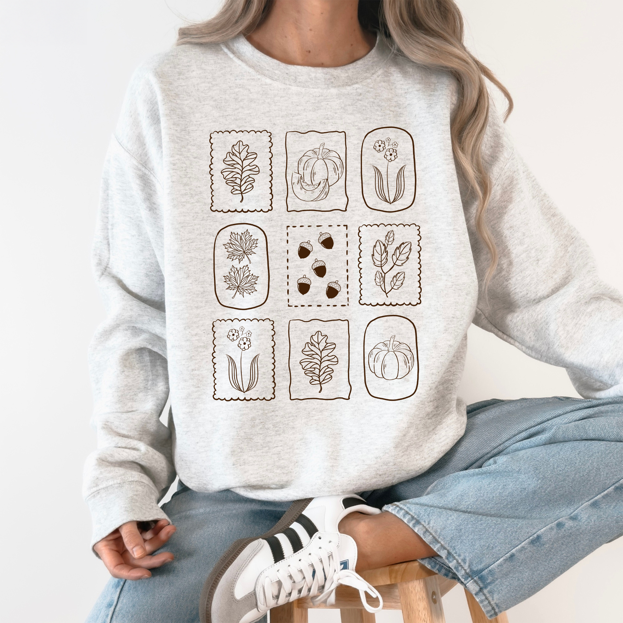 Autumn Flowers, Minimalist, Gorgeous, Fall, Pumpkin Sweatshirt