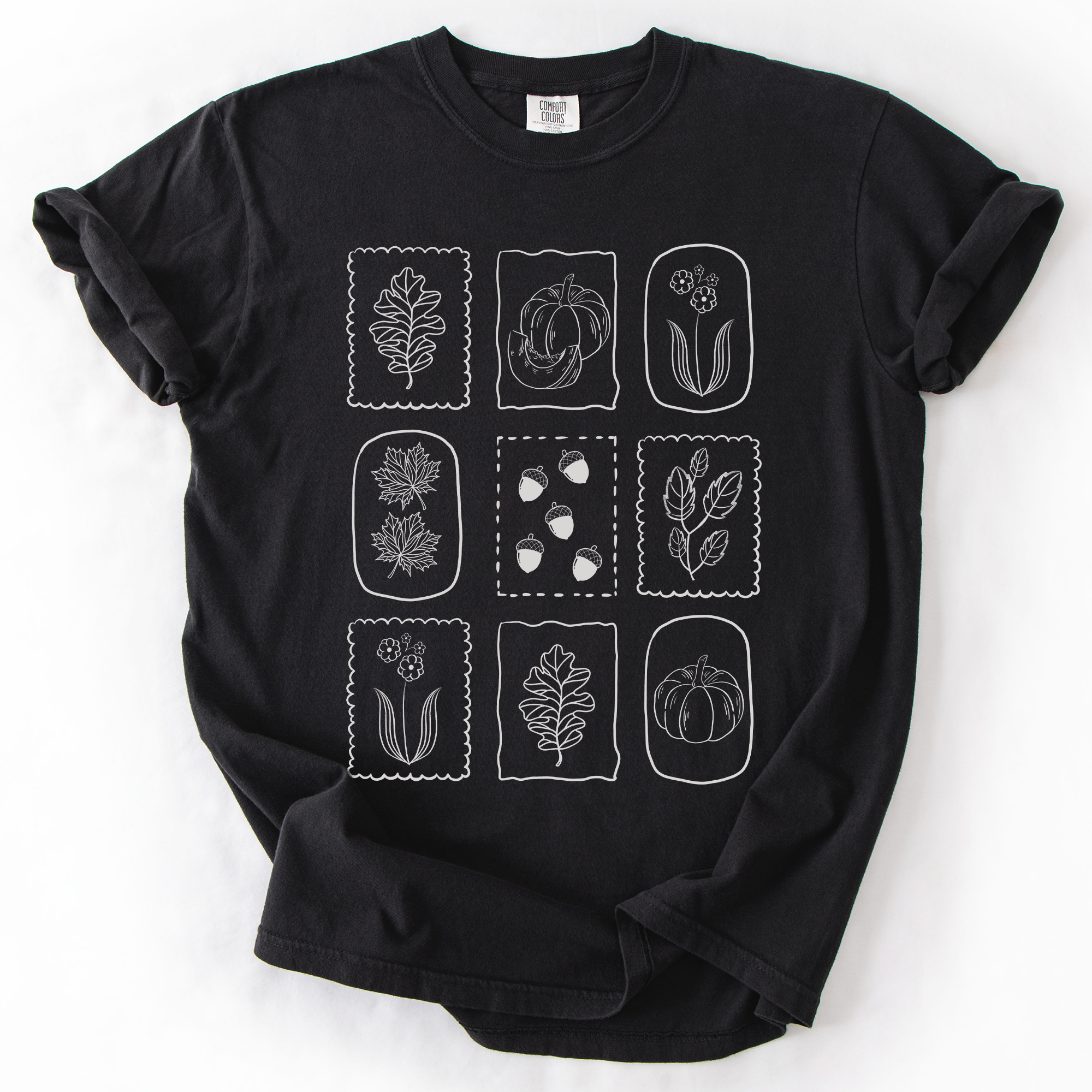 Autumn Flowers, Minimalist, Gorgeous, Fall, Pumpkin, Comfort Colors T-Shirt