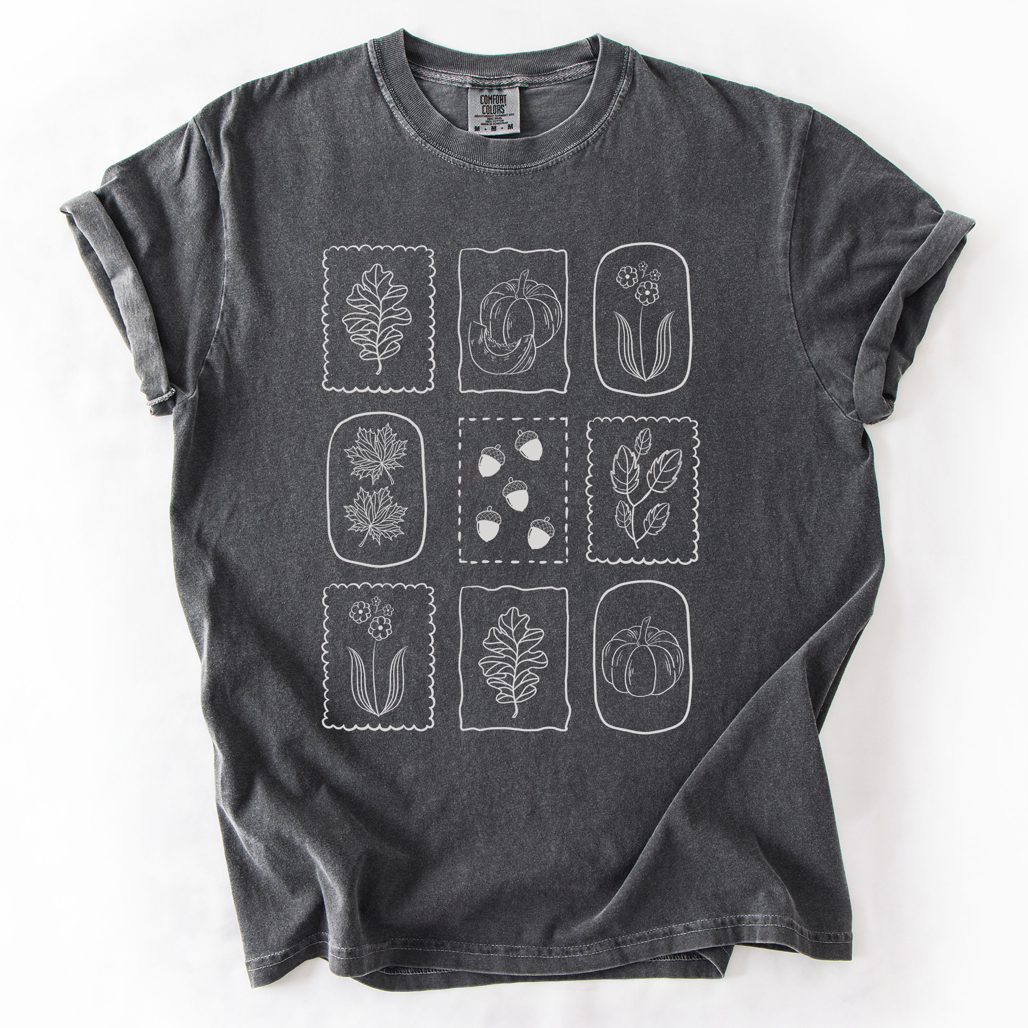 Autumn Flowers, Minimalist, Gorgeous, Fall, Pumpkin, Comfort Colors T-Shirt