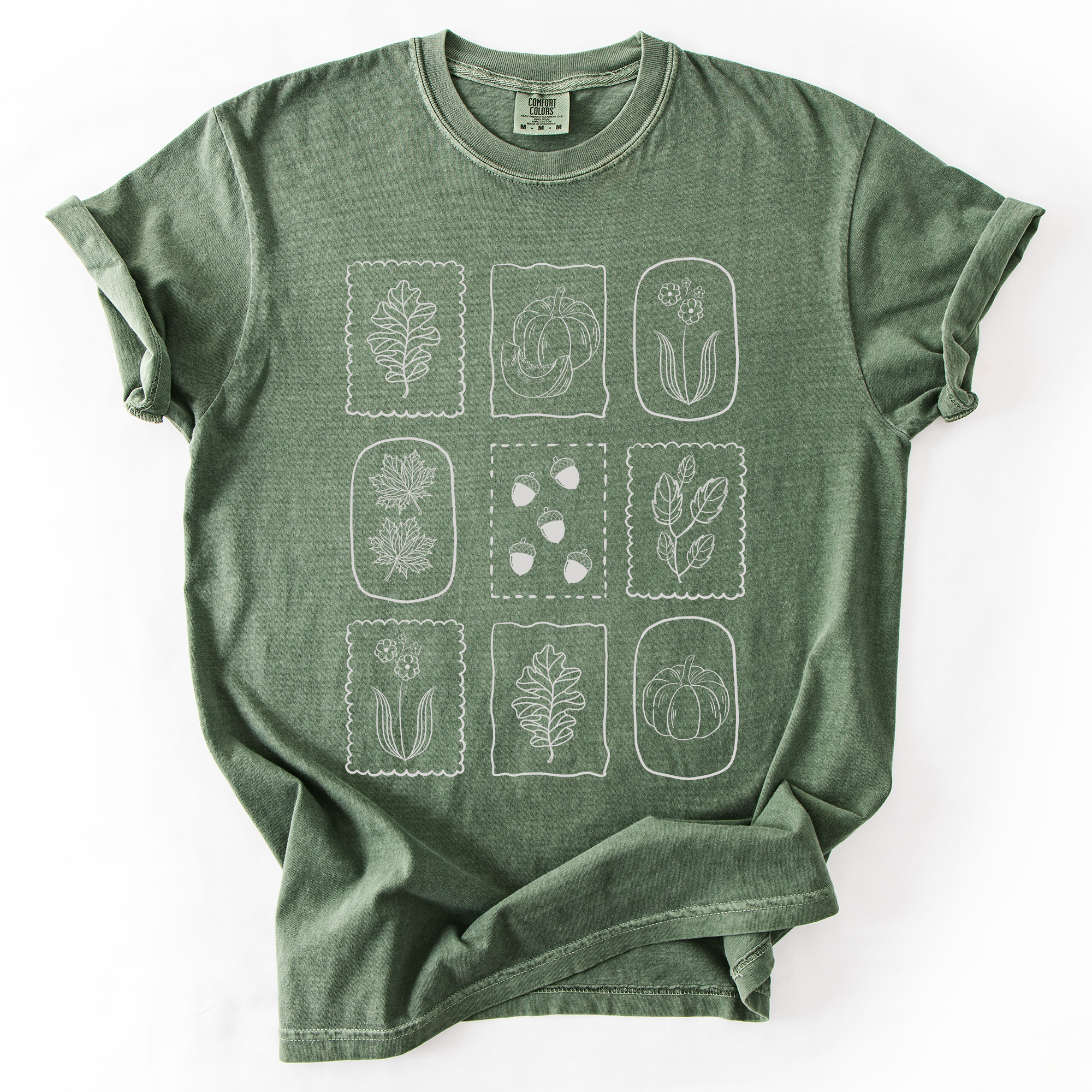 Autumn Flowers, Minimalist, Gorgeous, Fall, Pumpkin, Comfort Colors T-Shirt