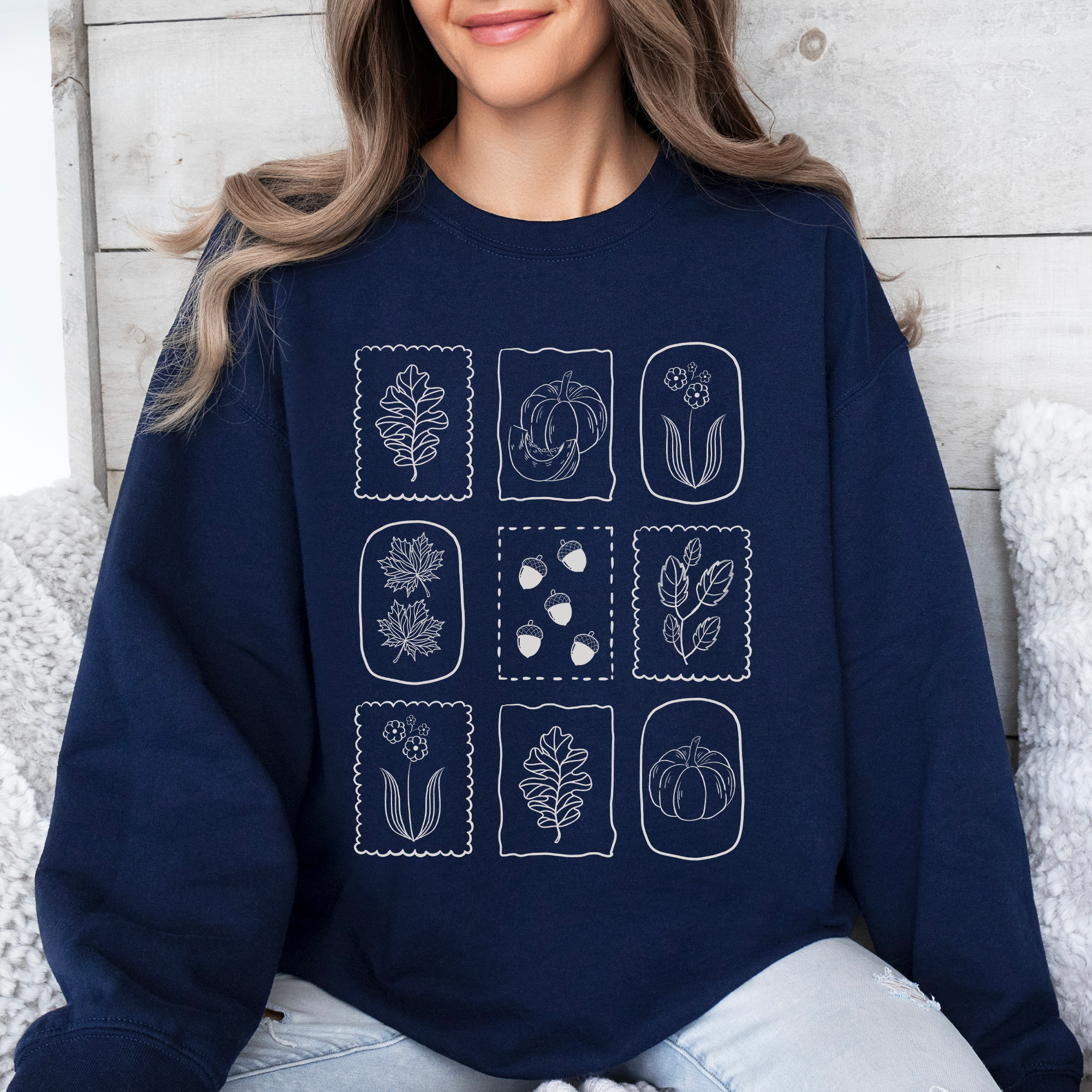 Autumn Flowers, Minimalist, Gorgeous, Fall, Pumpkin Sweatshirt