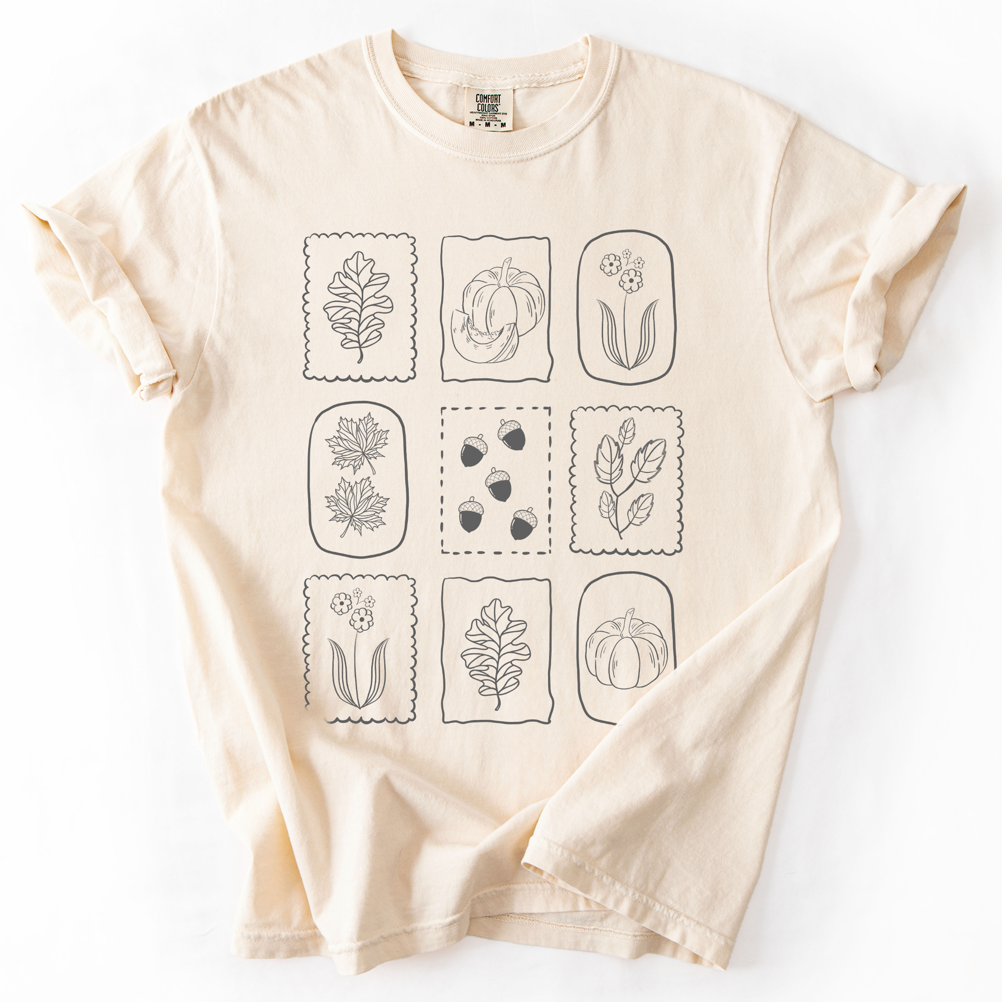 Autumn Flowers, Minimalist, Gorgeous, Fall, Pumpkin, Comfort Colors T-Shirt