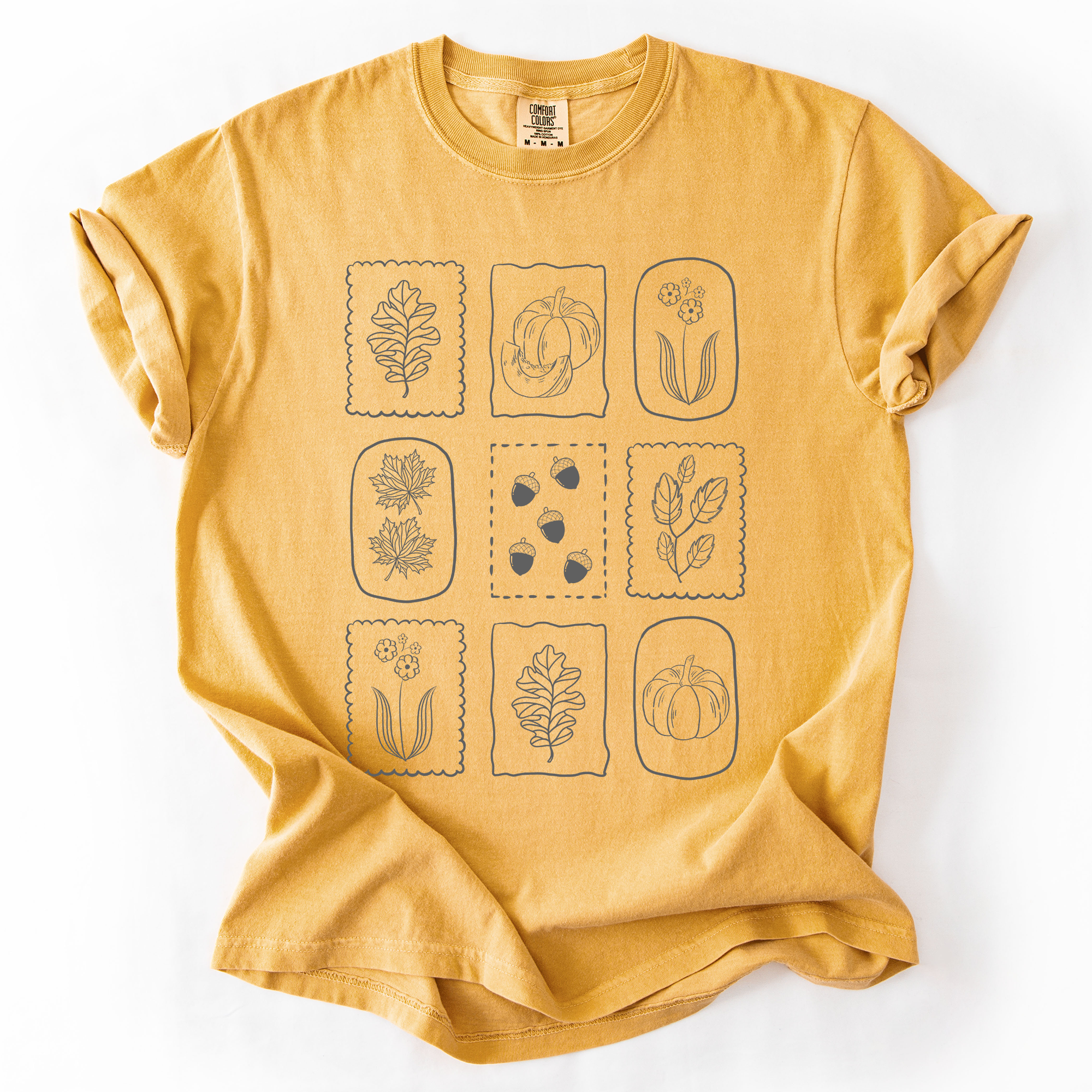 Autumn Flowers, Minimalist, Gorgeous, Fall, Pumpkin, Comfort Colors T-Shirt