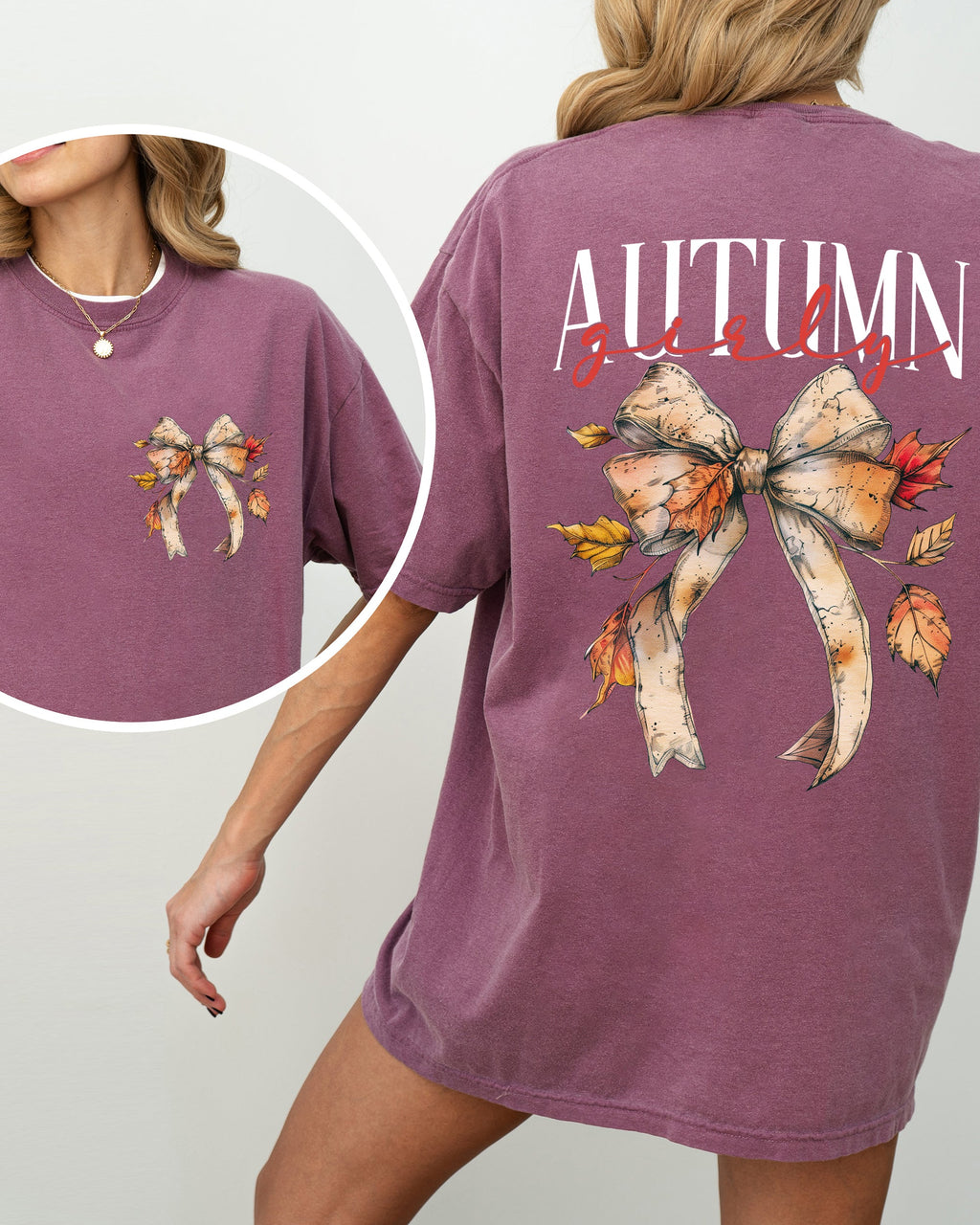 Autumn Girly, Fall, Leaves, Foliage, Pumpkin Spice Latte, Coffee, Thanksgiving Shirt Comfort Colors T-Shirt
