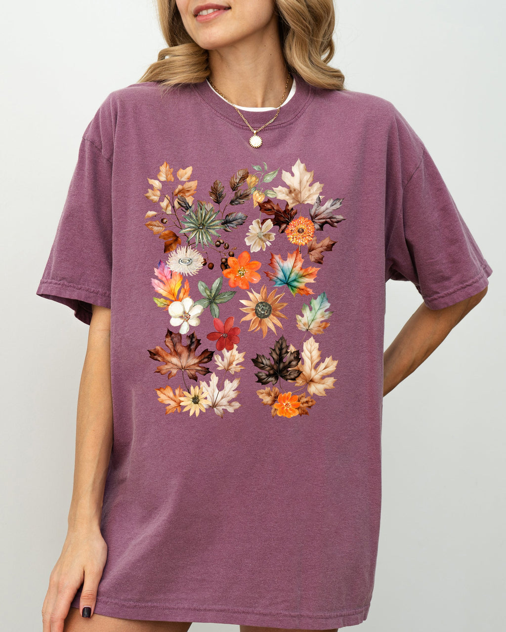 Autumn Pressed Leaves, Beautiful, Nature, Flowers, Botanical, Fall Shirt Comfort Colors T-Shirt