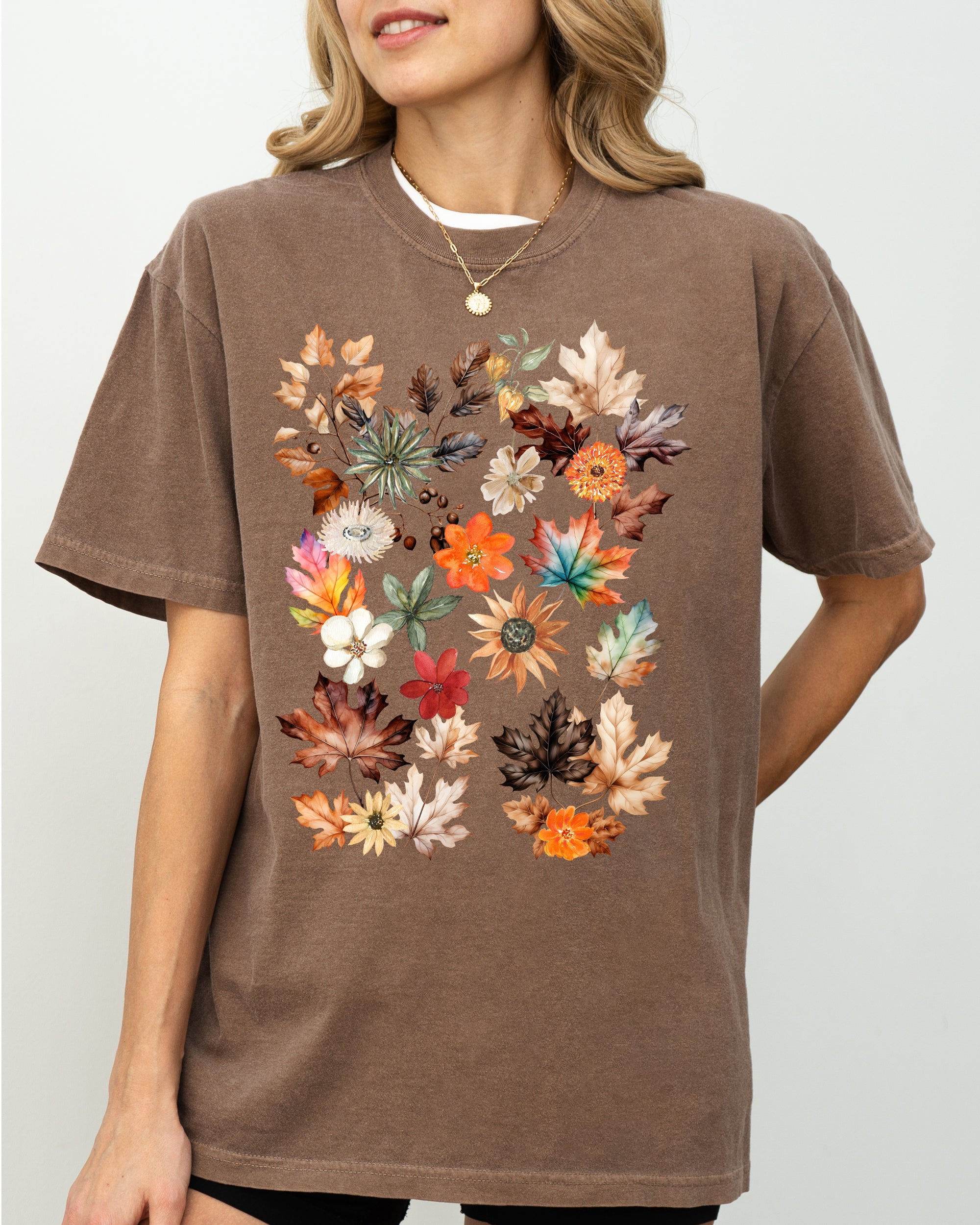 Autumn Pressed Leaves, Beautiful, Nature, Flowers, Botanical, Fall Shirt Comfort Colors T-Shirt