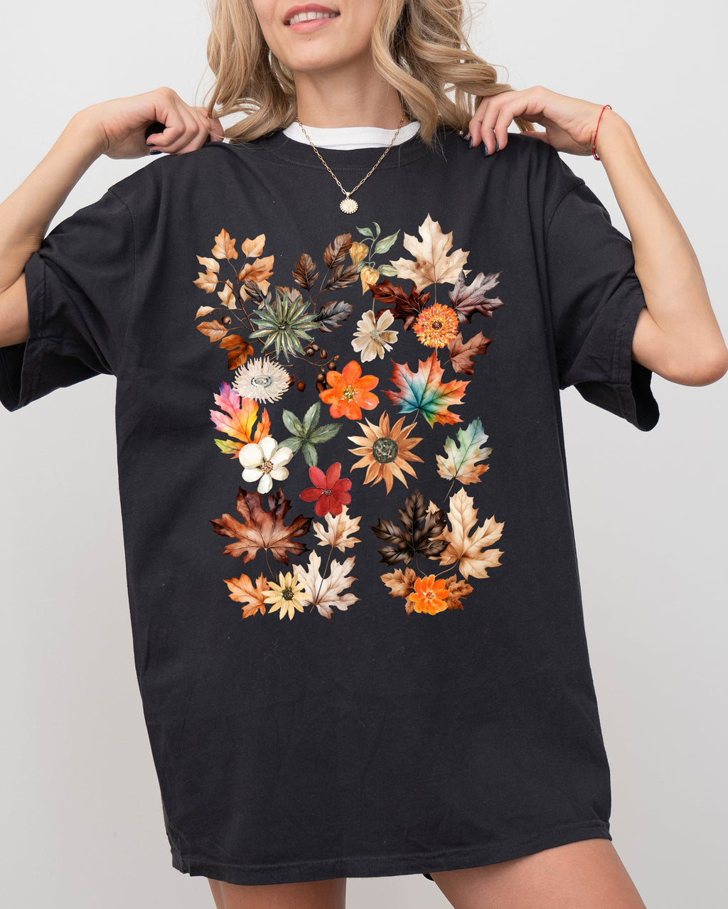 Autumn Pressed Leaves, Beautiful, Nature, Flowers, Botanical, Fall Shirt Comfort Colors T-Shirt