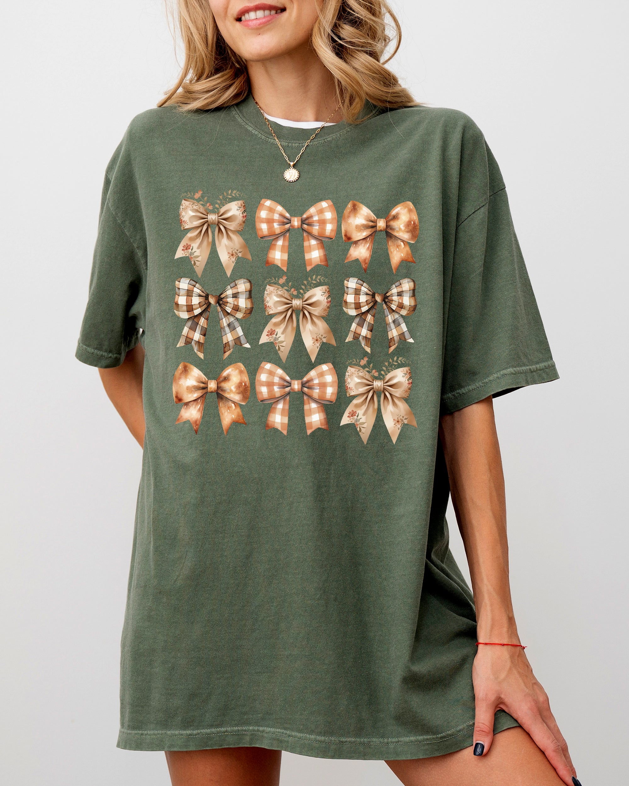 Autumn Ribbons, Bows, Coquette, Girly, Thanksgiving, Fall, Halloween Shirt Comfort Colors T-Shirt