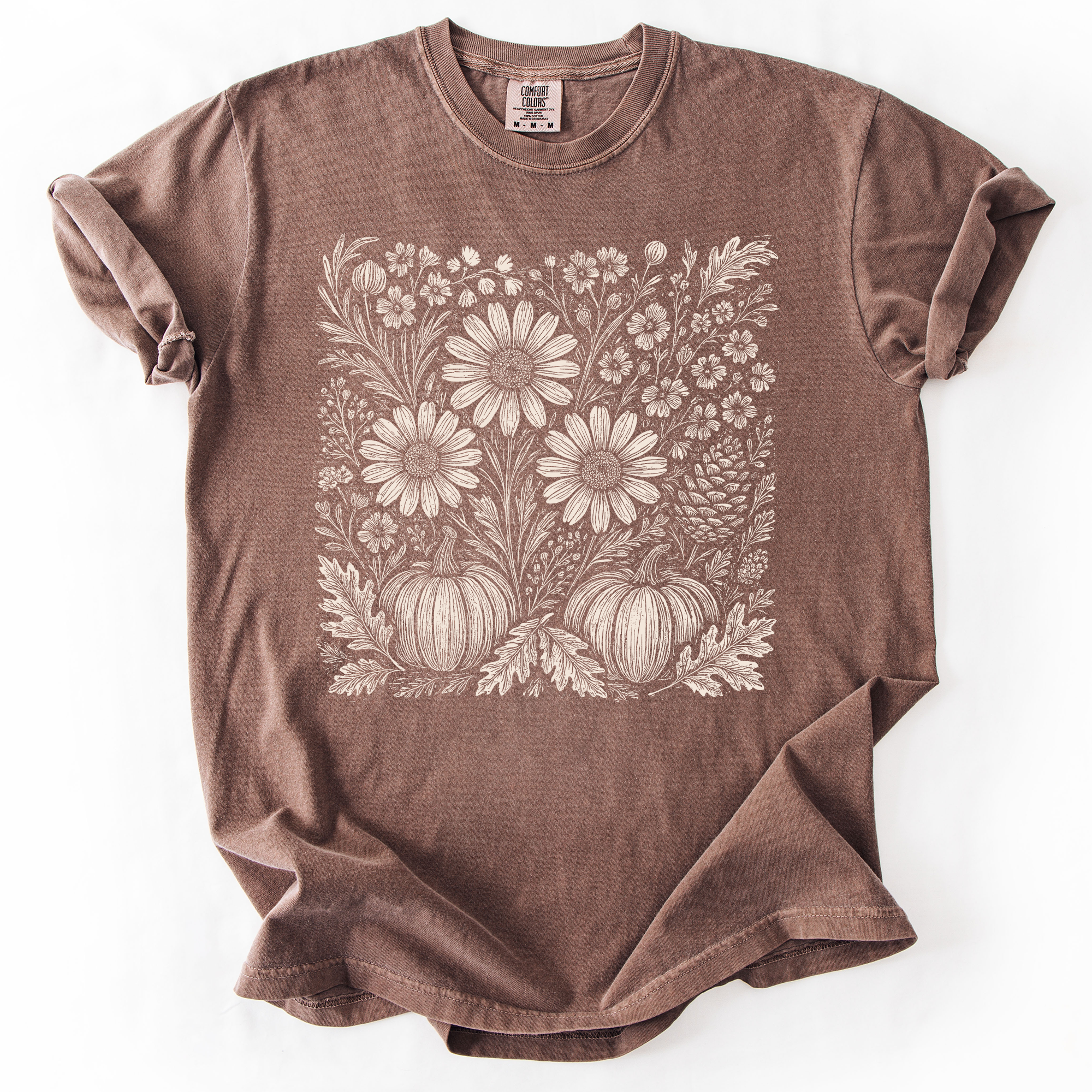 Autumn Wildflowers, Minimalist, Gorgeous, Fall, Pumpkin, Comfort Colors T-Shirt